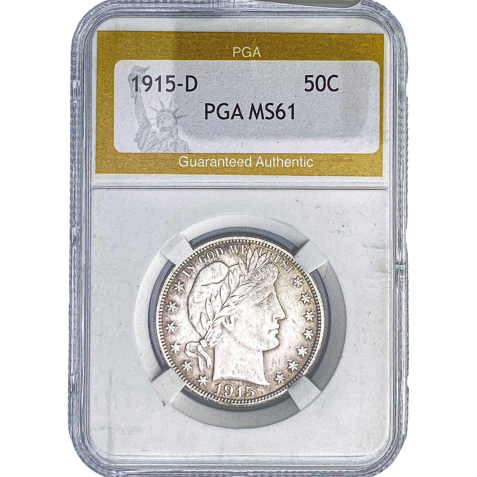 1915-D Barber Half Dollar PGA MS61 (1 of 2)
