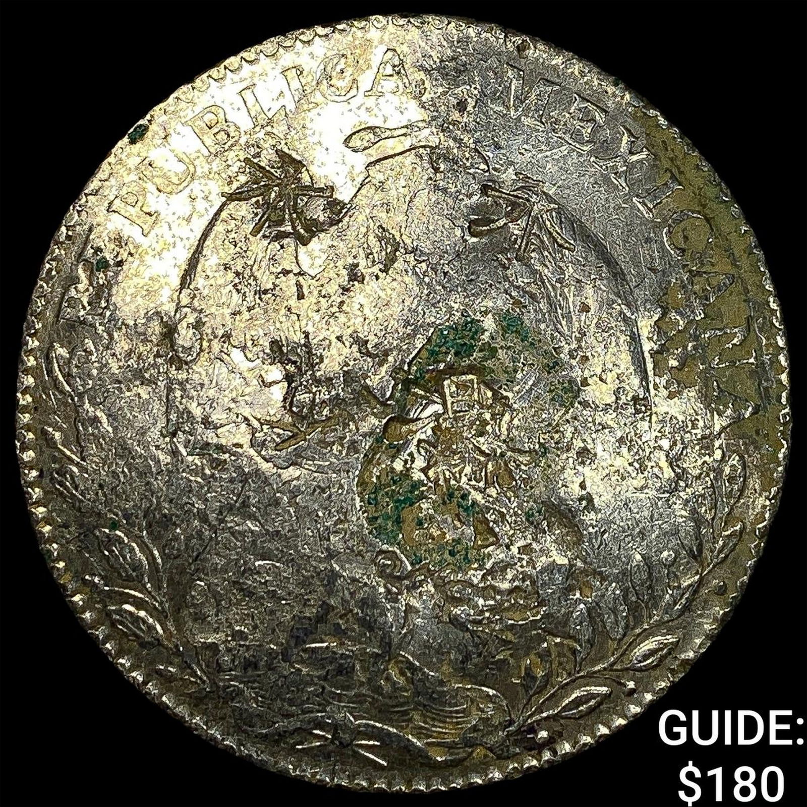 1881 Mexico Silver 1 Peso Punch Marked NEARLY UNCIRCULATED (1 of 2)