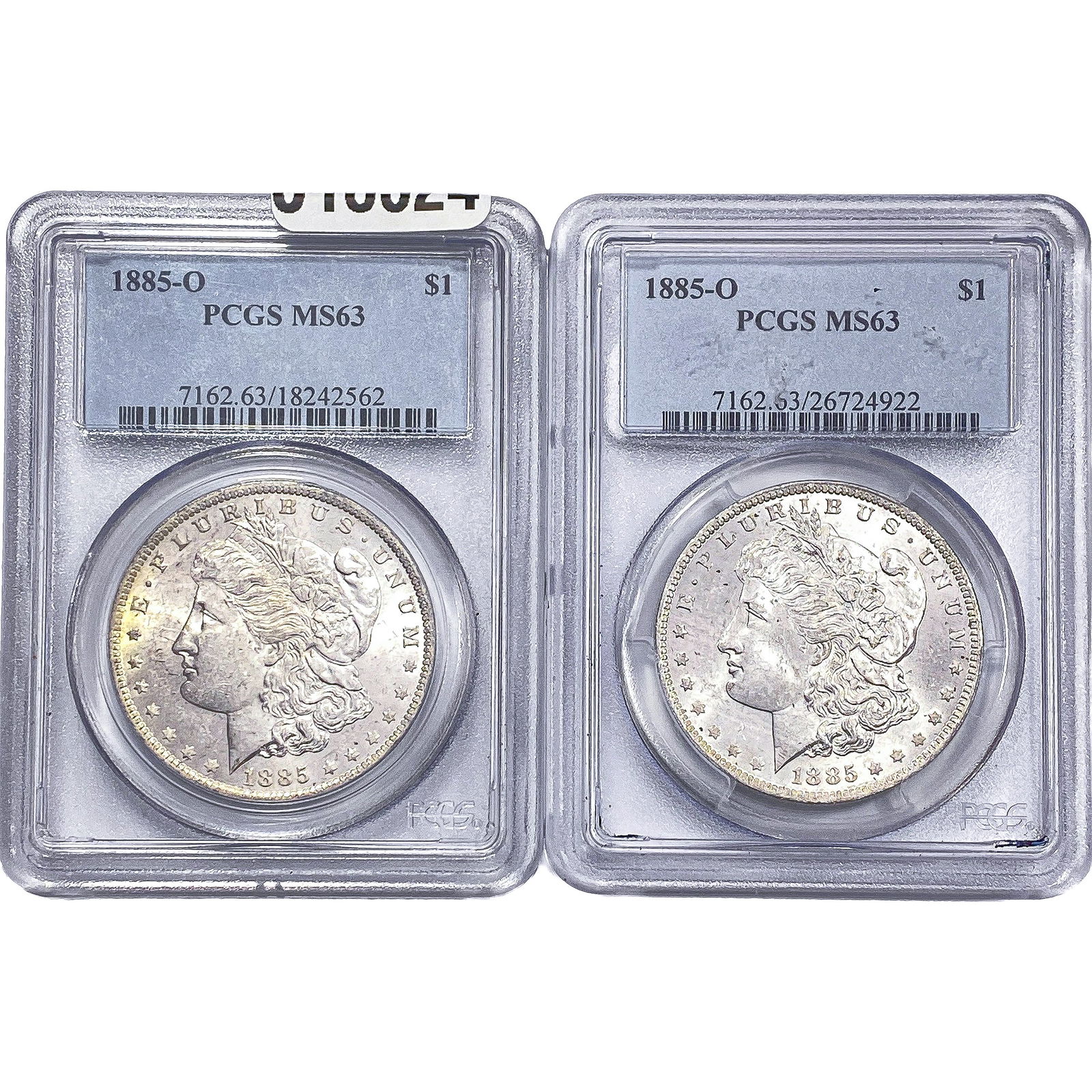 [2 Coins] 1885-O Morgan Silver Dollar PCGS MS63 (1 of 2)