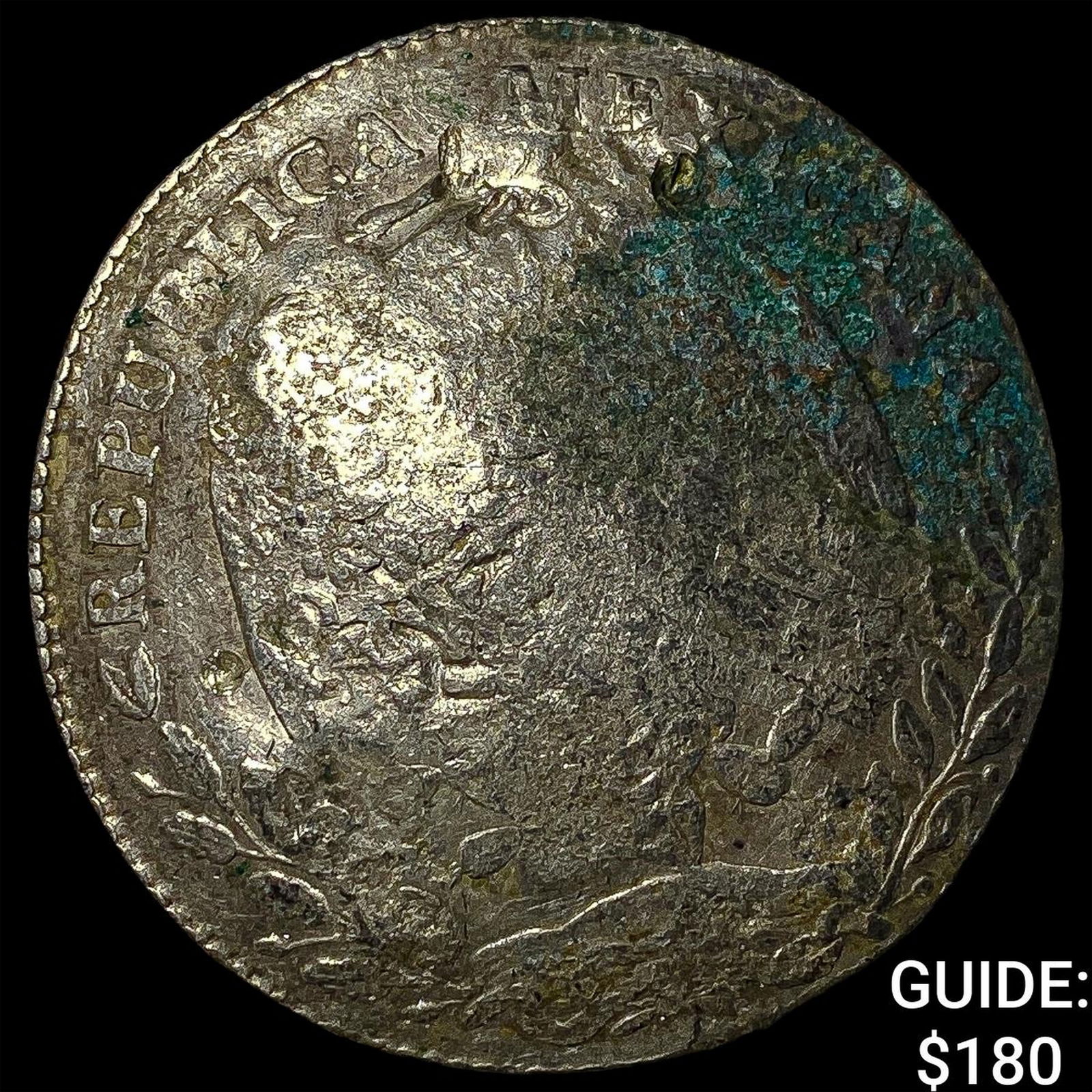 Mexico Silver 1 Peso Punch Marked NEARLY UNCIRCULATED (1 of 2)