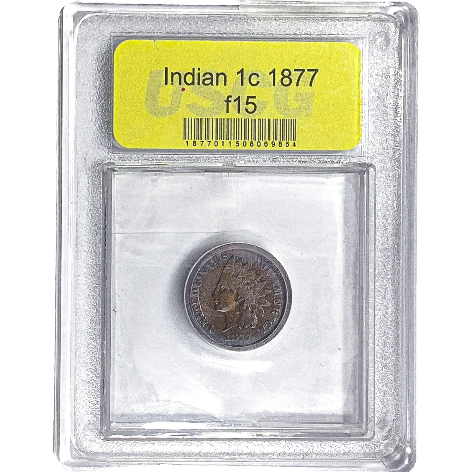 1877 Indian Head Cent USCG F15: 1877 Indian Head Cent USCG F15