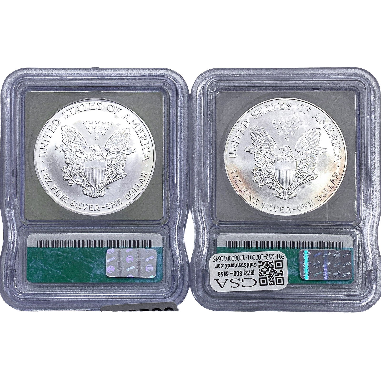[2 Coins] 2001-2002 Silver Eagle ICG MS69 - 2