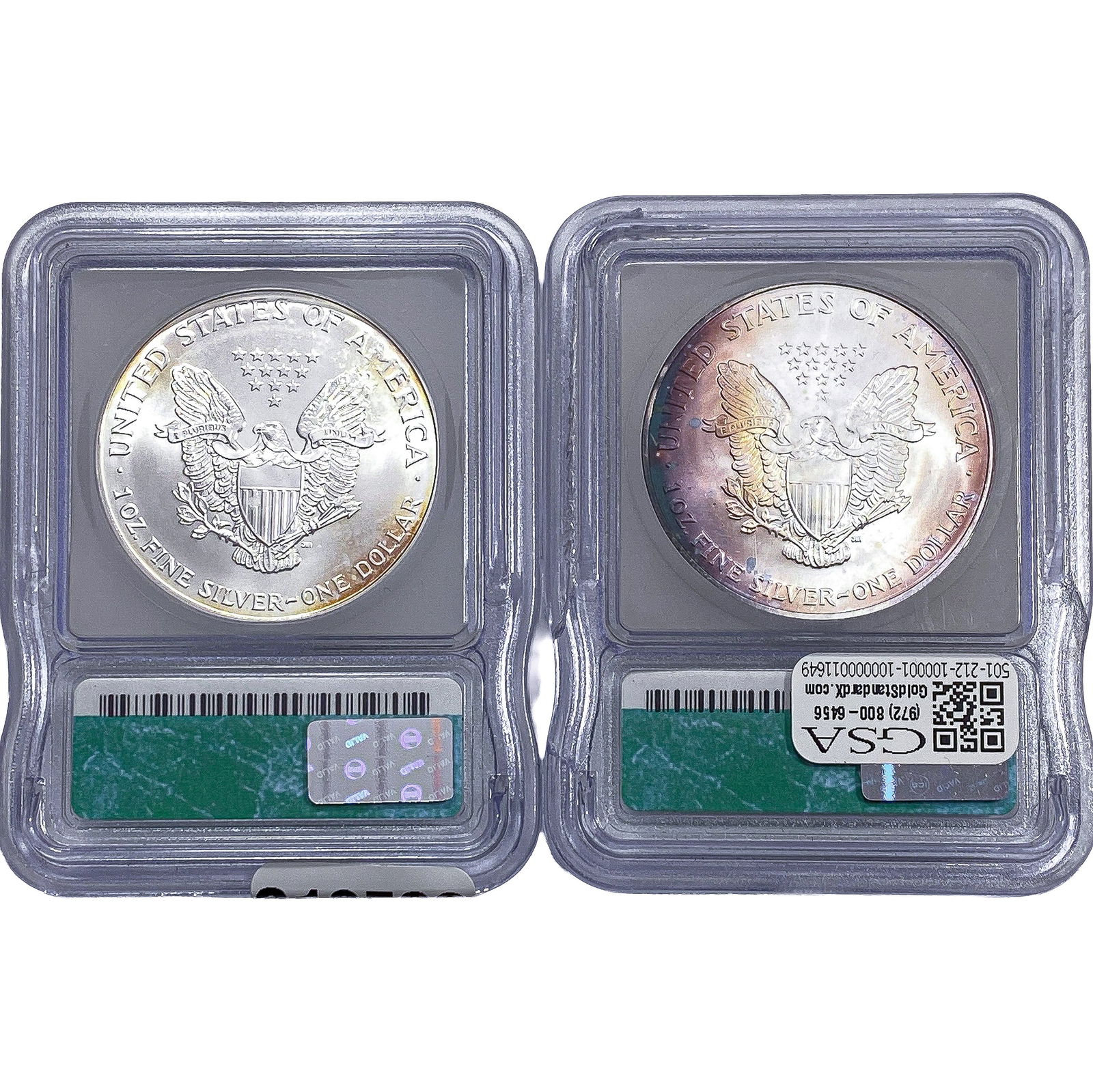 [2 Coins] 2000-2007 Silver Eagle ICG MS69 - 2