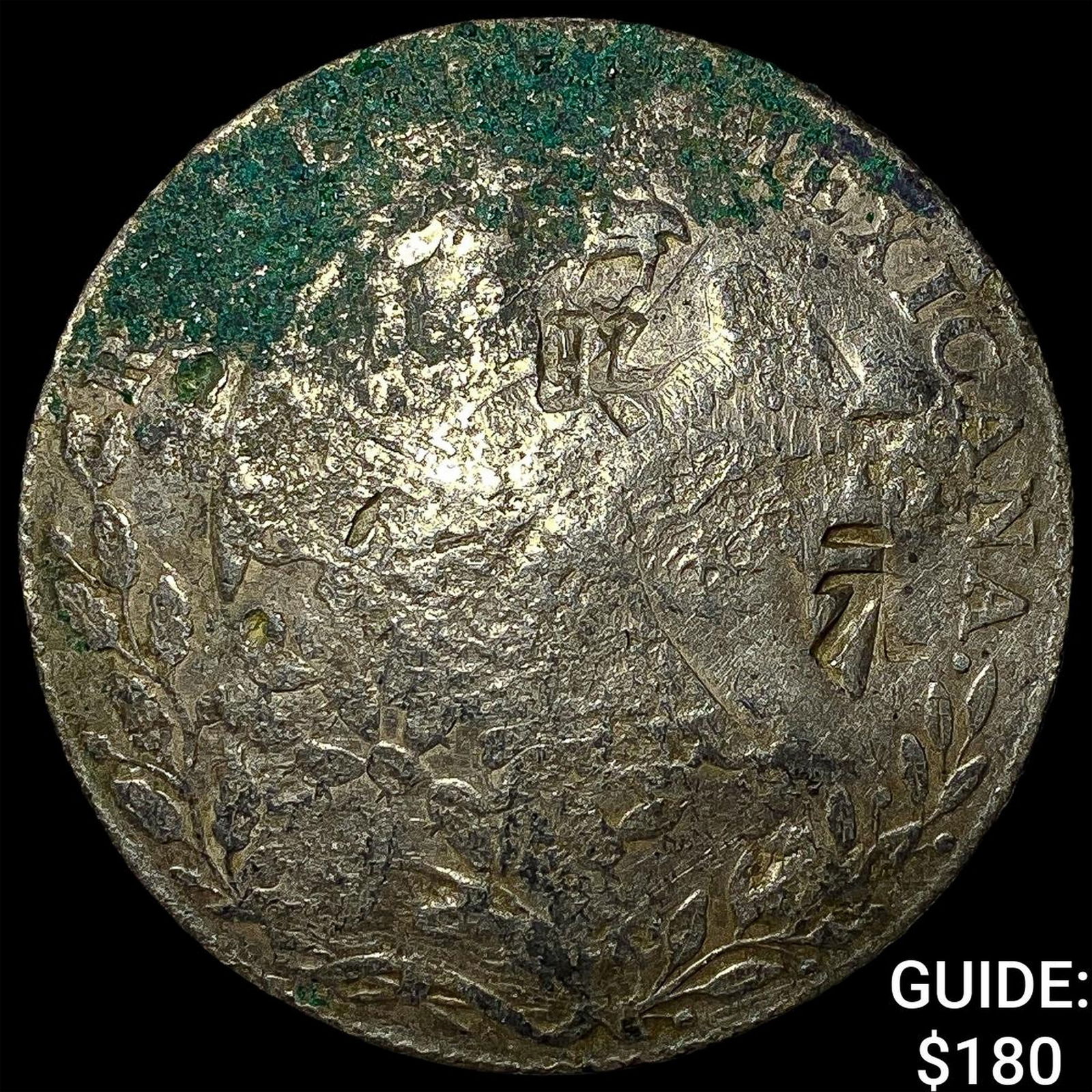 Mexico Silver 1 Peso Punch Marked NEARLY UNCIRCULATED: Mexico Silver 1 Peso Punch Marked NEARLY UNCIRCULATED