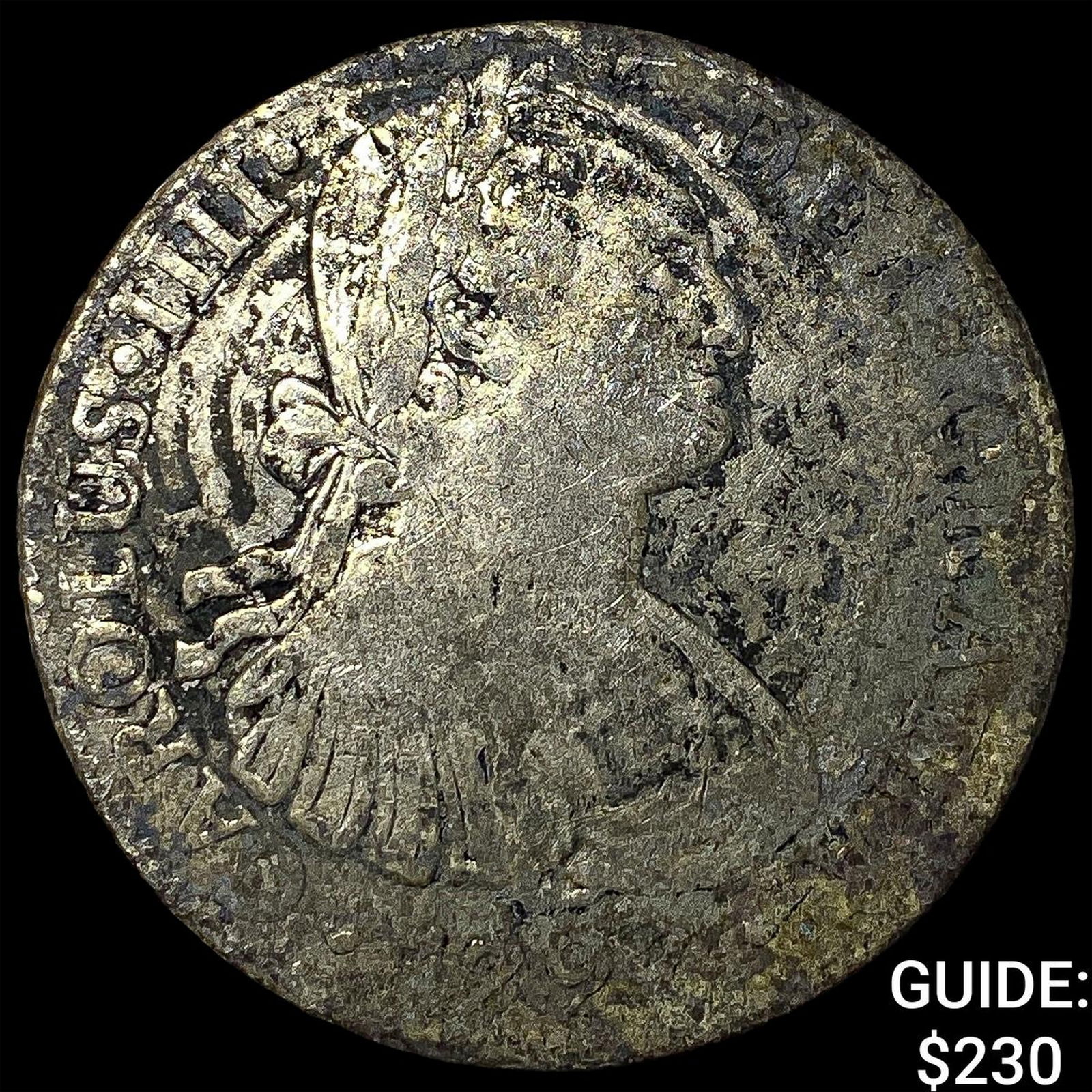 Colonial Spain Silver 8 Reales Punchmarked NEARLY UNCIRCULATED: Colonial Spain Silver 8 Reales Punchmarked NEARLY UNCIRCULATED