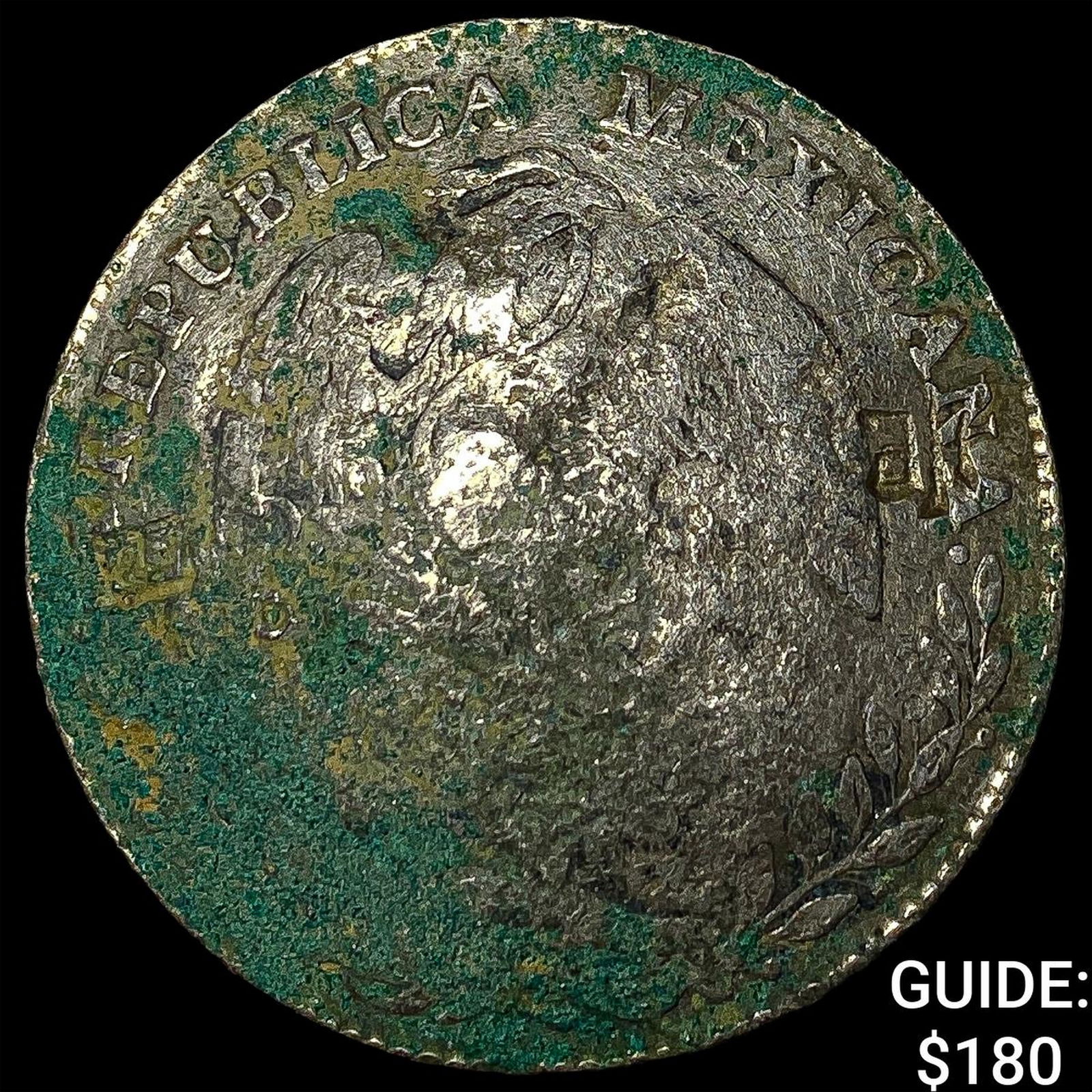 Mexico Silver 1 Peso Punchmarked NEARLY UNCIRCULATED: Mexico Silver 1 Peso Punchmarked NEARLY UNCIRCULATED