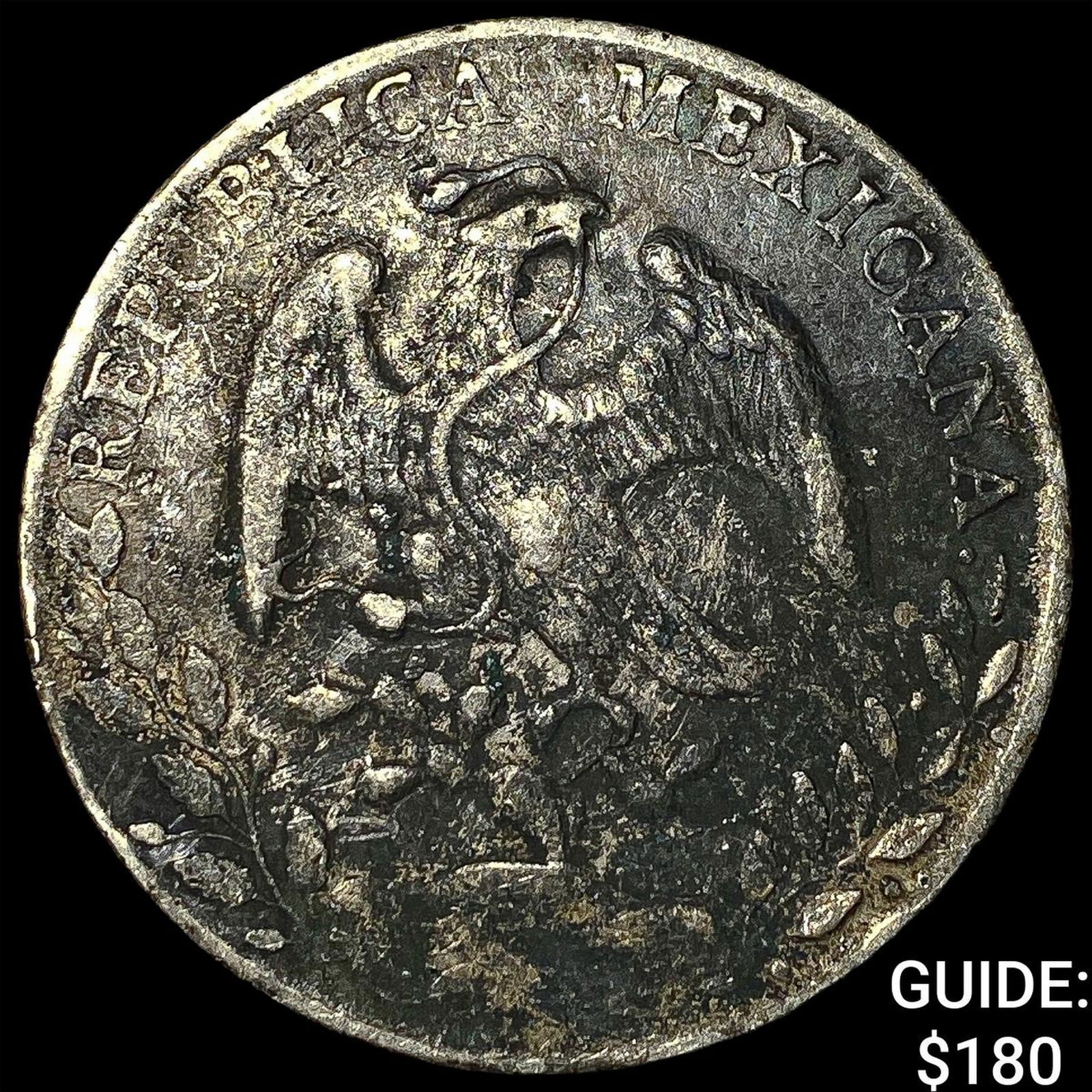 Mexico Silver 1 Peso Punchmarked NEARLY UNCIRCULATED: Mexico Silver 1 Peso Punchmarked NEARLY UNCIRCULATED