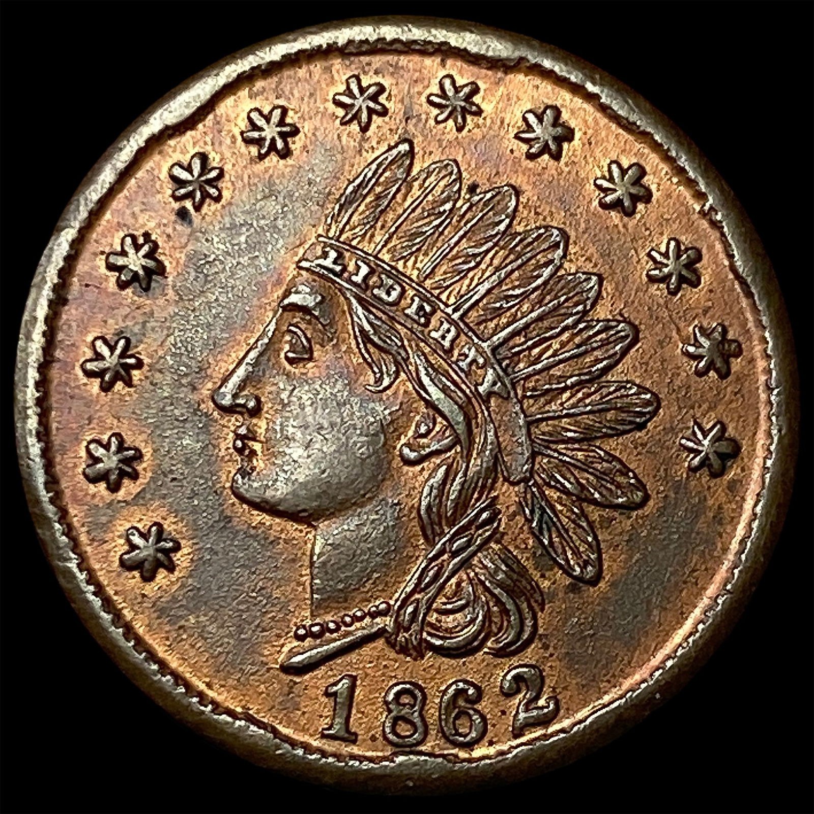 1862 Civil War Token Indian Head Cincinnati. UNCIRCULATED: 1862 Civil War Token Indian Head Cincinnati. UNCIRCULATED