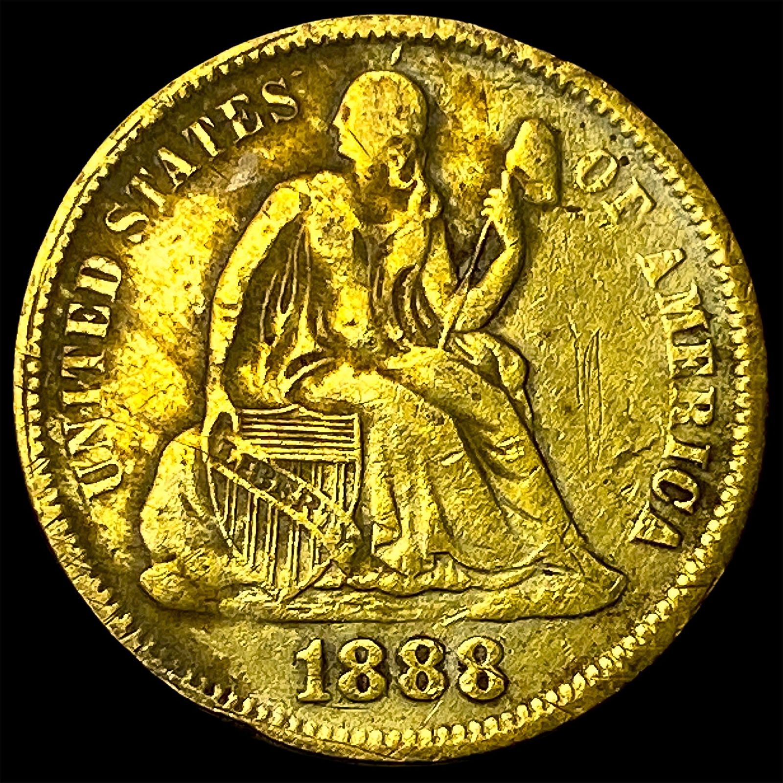 1888 Seated Liberty Dime LIGHTLY CIRCULATED: 1888 Seated Liberty Dime LIGHTLY CIRCULATED