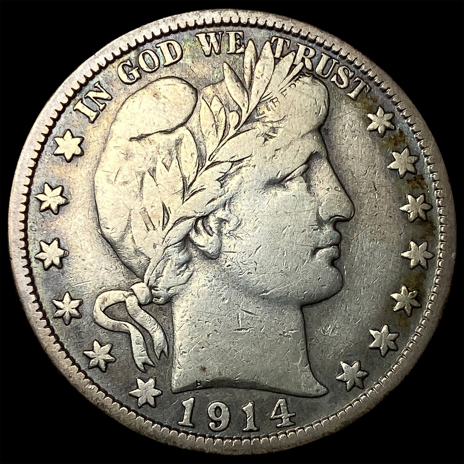 1914-S Silver Barber Half Dollar LIGHTLY CIRCULATED (1 of 2)