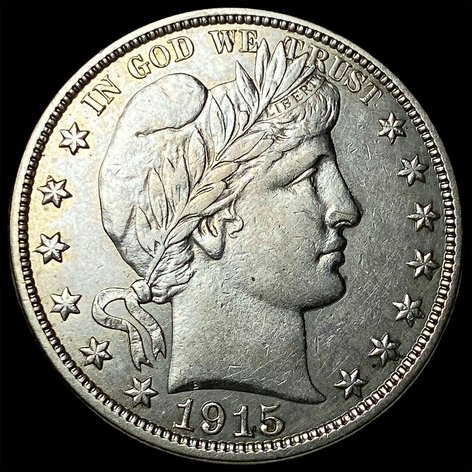 1915-S Silver Barber Half Dollar CLOSELY UNCIRCULATED: 1915-S Silver Barber Half Dollar CLOSELY UNCIRCULATED