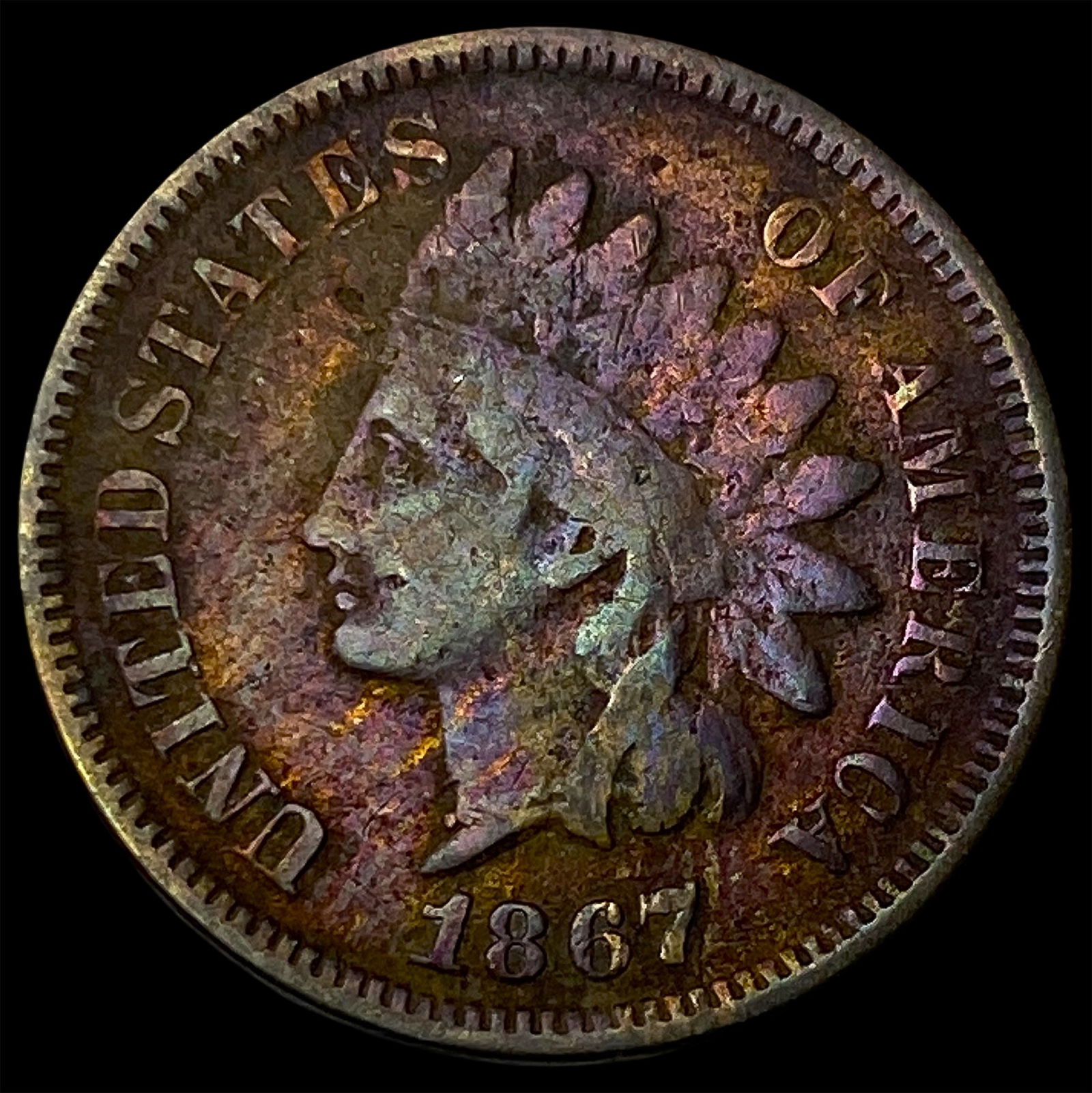1867 Indian Head Cent NICELY CIRCULATED: 1867 Indian Head Cent NICELY CIRCULATED