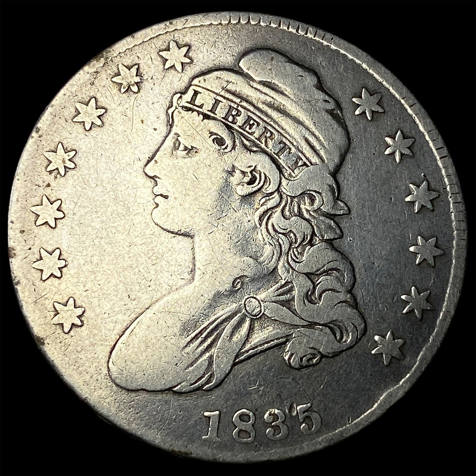 1835 Capped Bust Half Dollar LIGHTLY CIRCULATED (1 of 2)