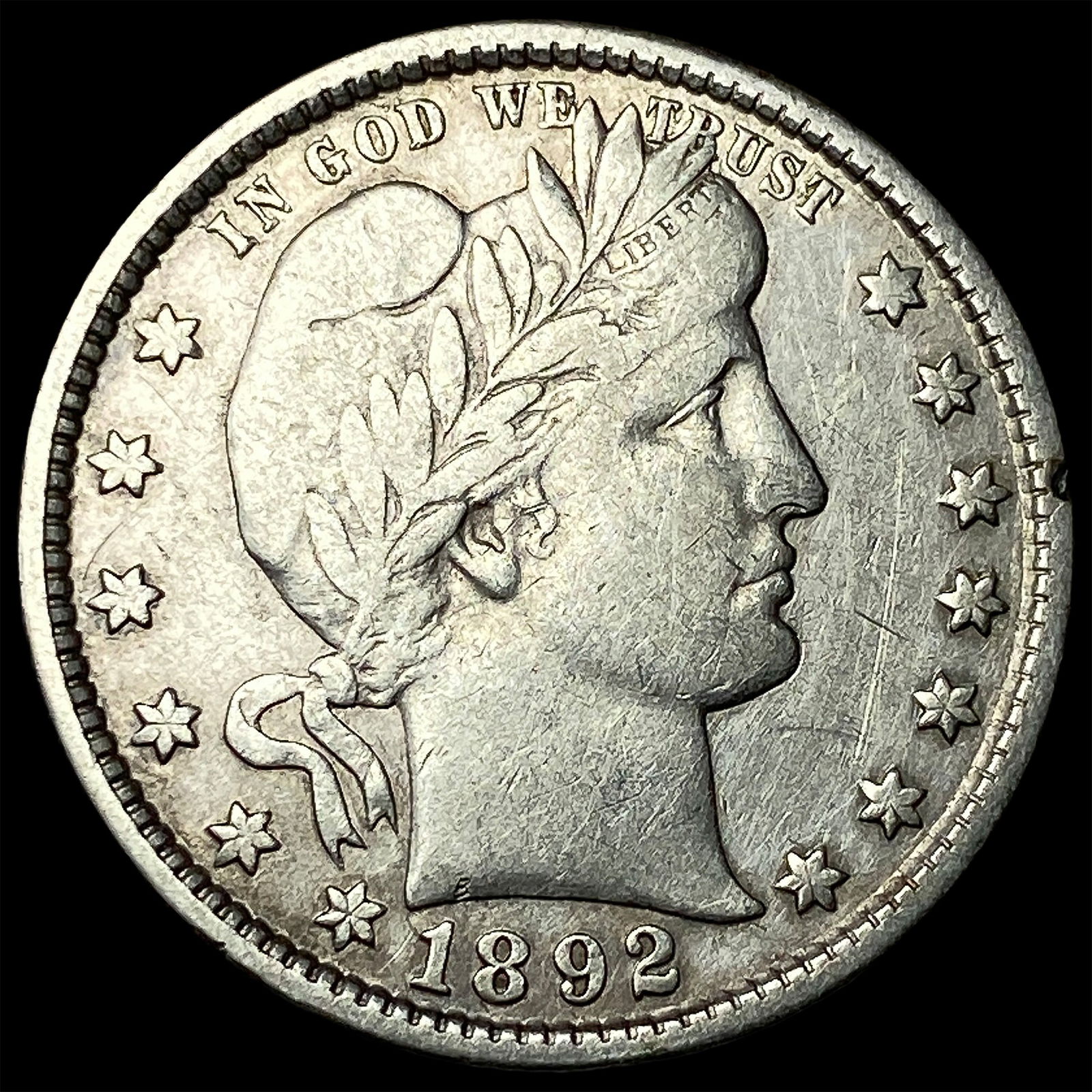 1892 Silver Barber Quarter NEARLY UNCIRCULATED (1 of 2)