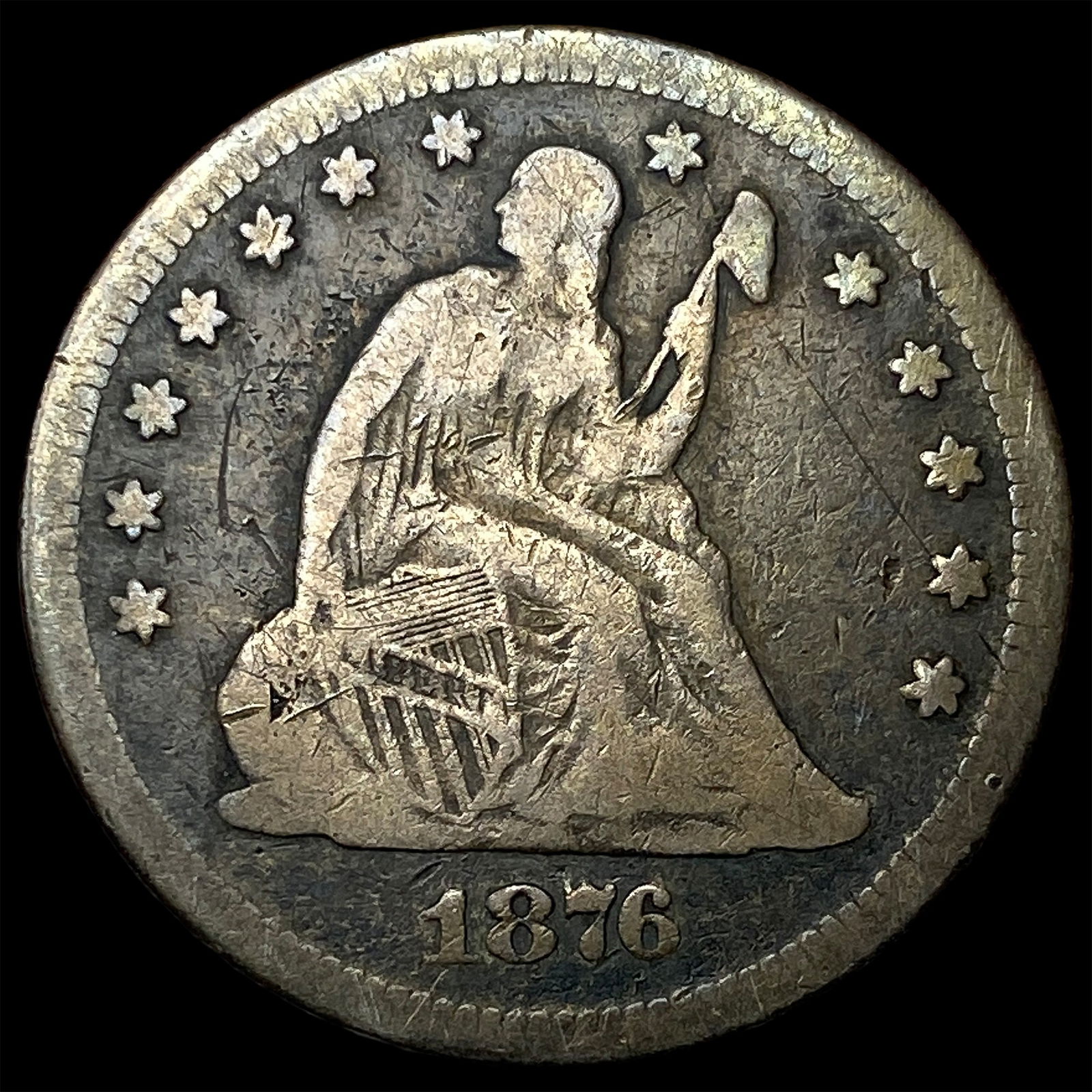 1876 Seated Liberty Quarter LIGHTLY CIRCULATED (1 of 2)