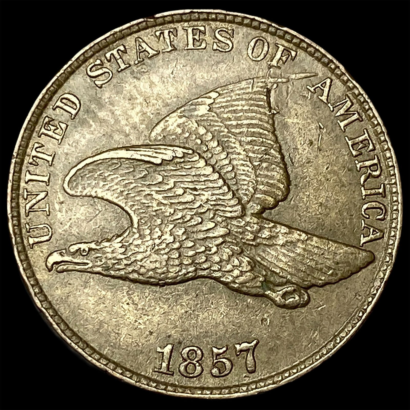 1857 Copper-Nickel Flying Eagle Cent CLOSELY UNCIRCULATED (1 of 2)