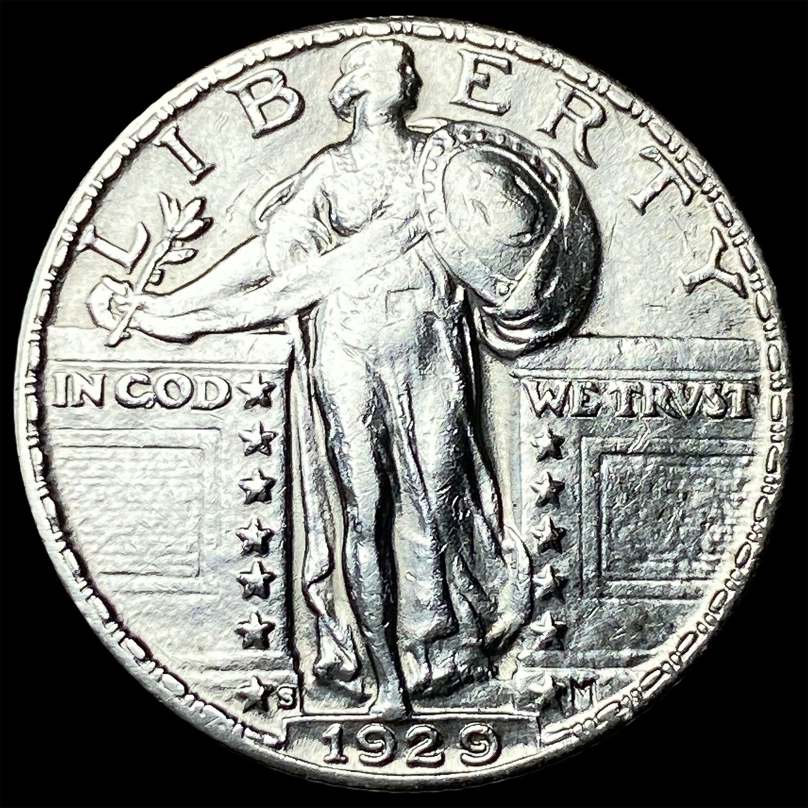 1929-S Silver Standing Liberty Quarter CLOSELY UNCIRCULATED: 1929-S Silver Standing Liberty Quarter CLOSELY UNCIRCULATED