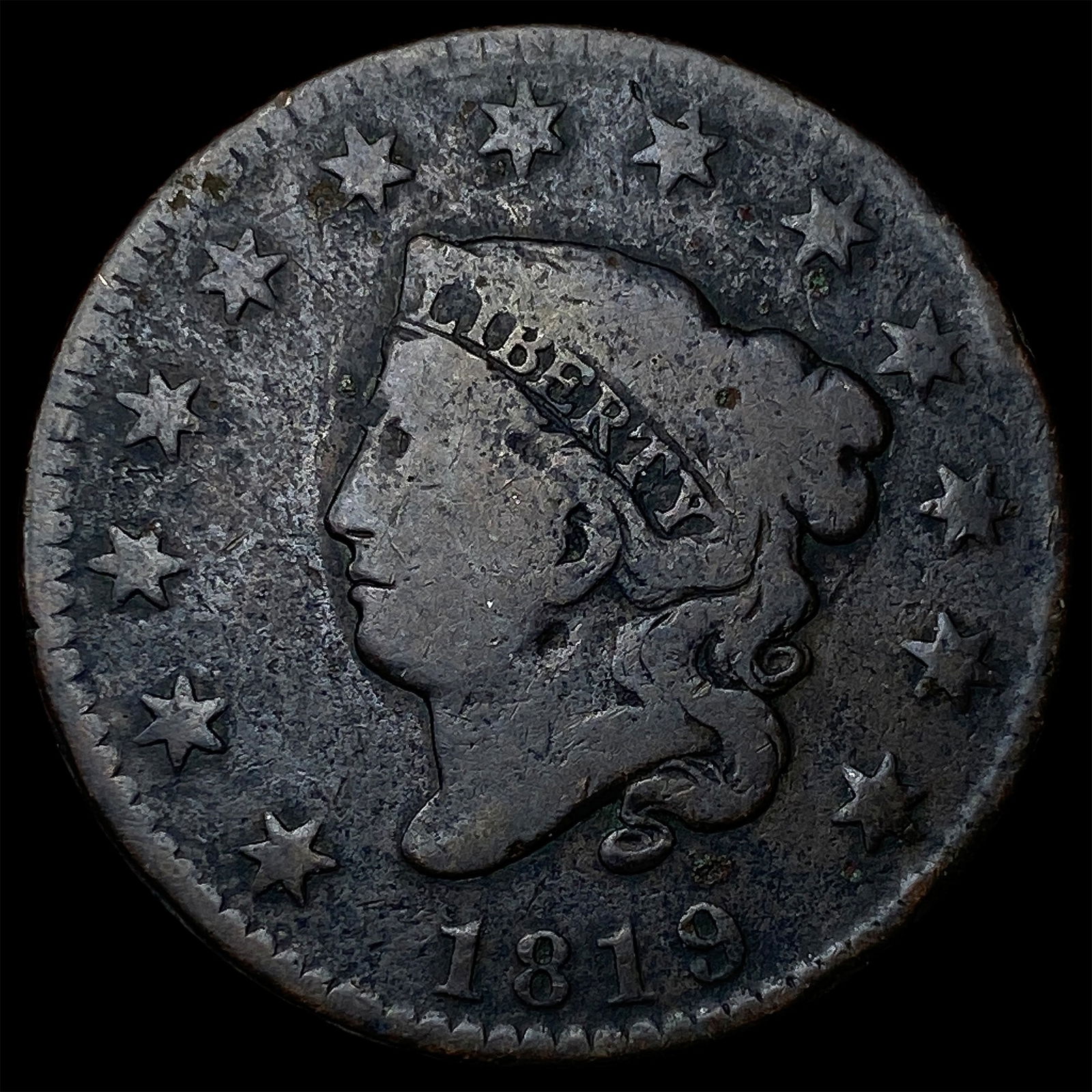 1819 Large Cent (Coronet Head) NICELY CIRCULATED: 1819 Large Cent (Coronet Head) NICELY CIRCULATED