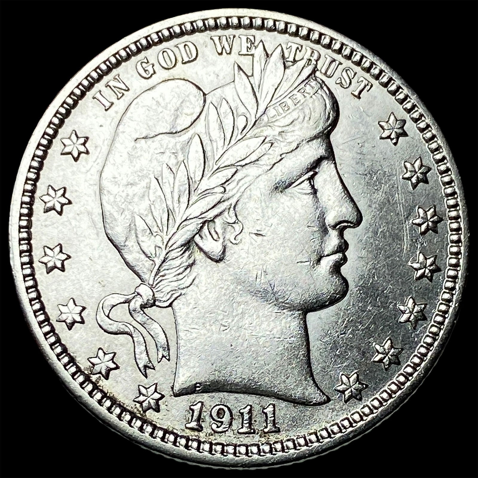 1911-D Silver Barber Quarter CLOSELY UNCIRCULATED: 1911-D Silver Barber Quarter CLOSELY UNCIRCULATED