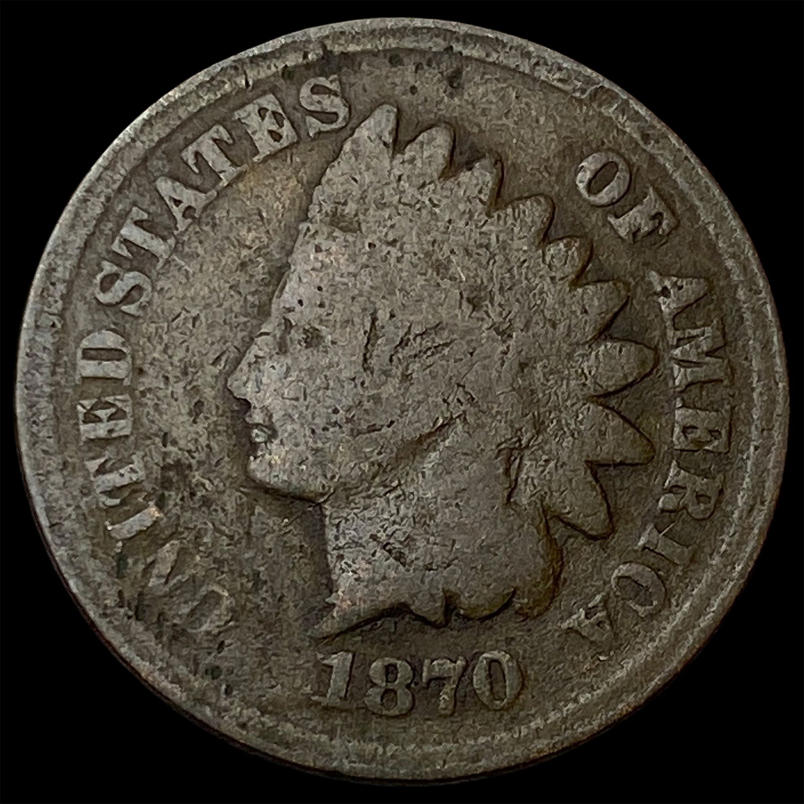 1870 Indian Head Cent NICELY CIRCULATED: 1870 Indian Head Cent NICELY CIRCULATED
