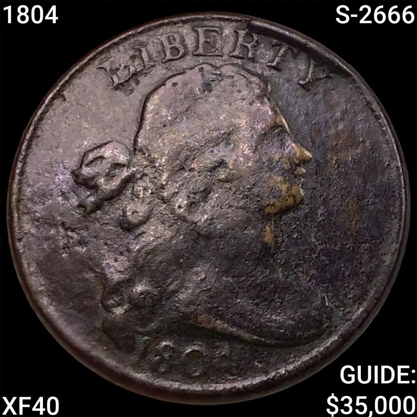 1804 S-2666 Draped Bust Large Cent NEARLY UNCIRCULATED: 1804 S-2666 Draped Bust Large Cent NEARLY UNCIRCULATED