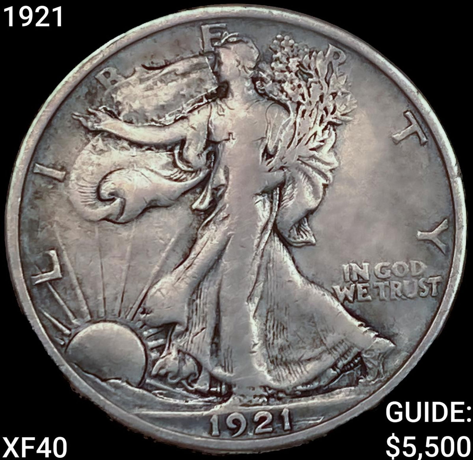 1921 Walking Liberty Half Dollar NEARLY UNCIRCULATED: 1921 Walking Liberty Half Dollar NEARLY UNCIRCULATED