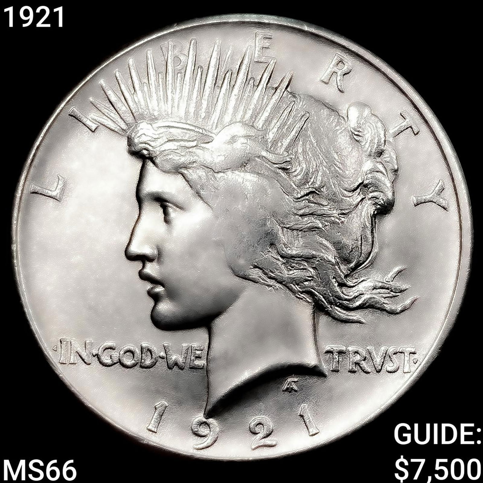 1921 Silver Peace Dollar GEM BU: 1921 Silver Peace Dollar GEM BU