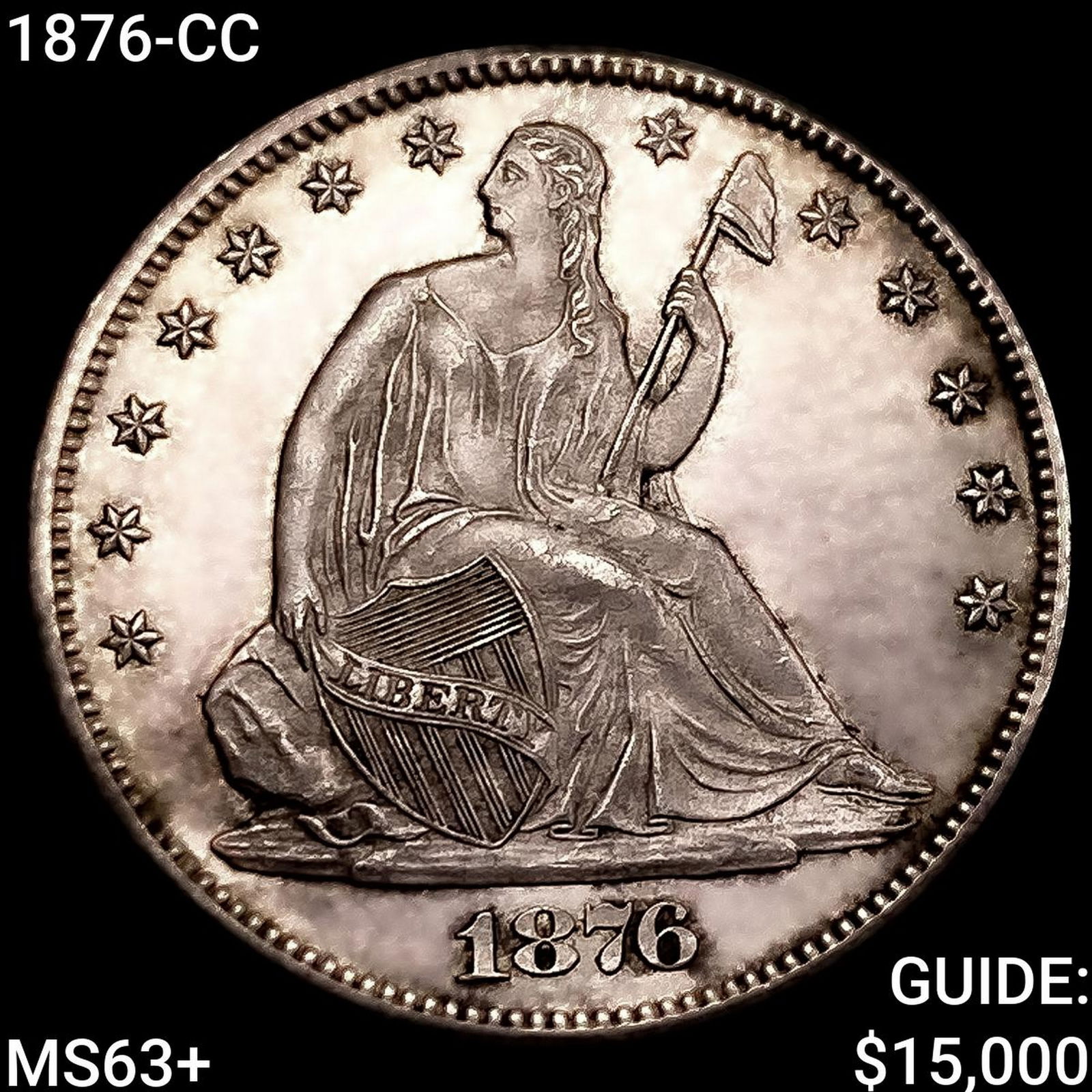 1876-CC Seated Liberty Half Dollar CHOICE BU+ (1 of 2)