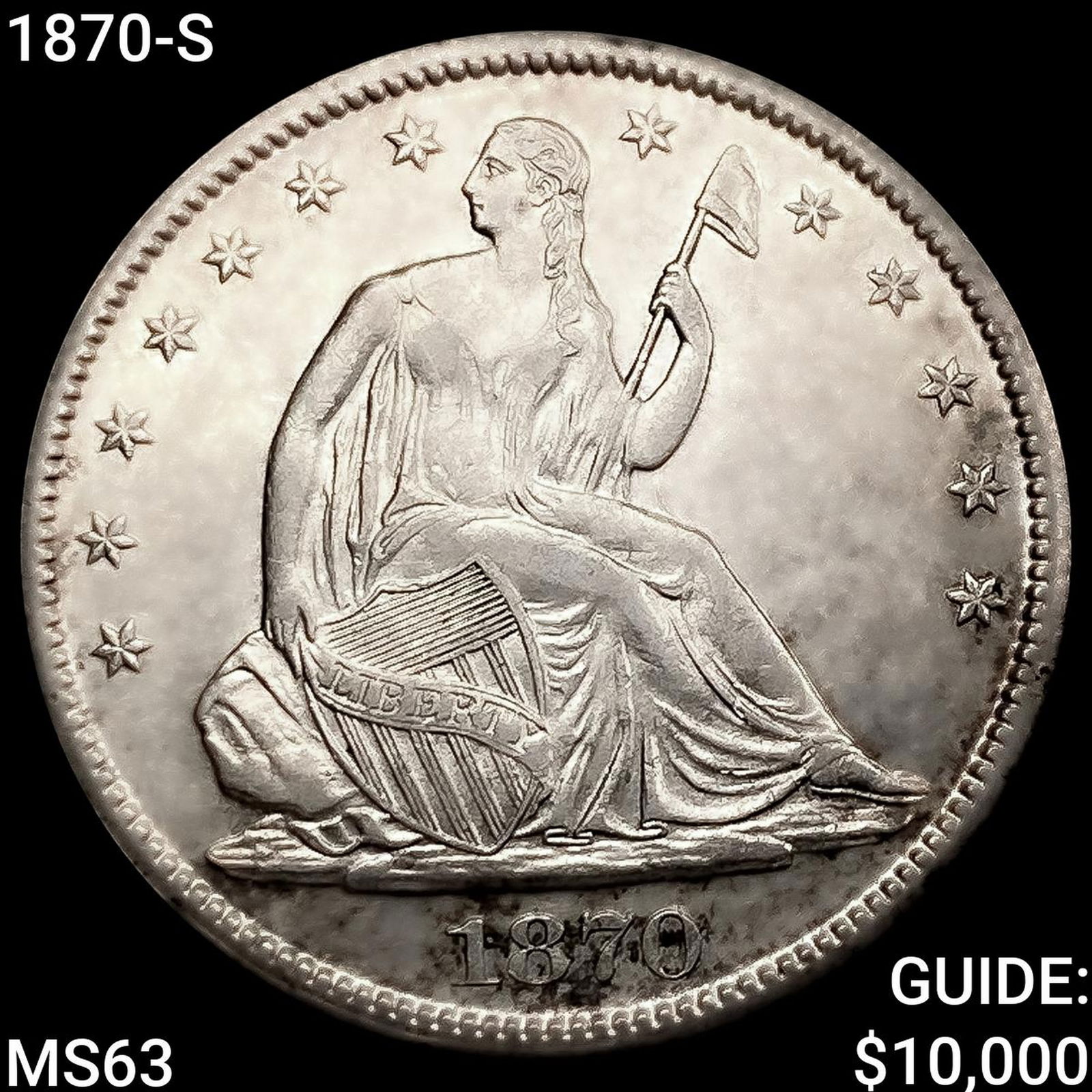 1870-S Seated Liberty Half Dollar CHOICE BU (1 of 2)