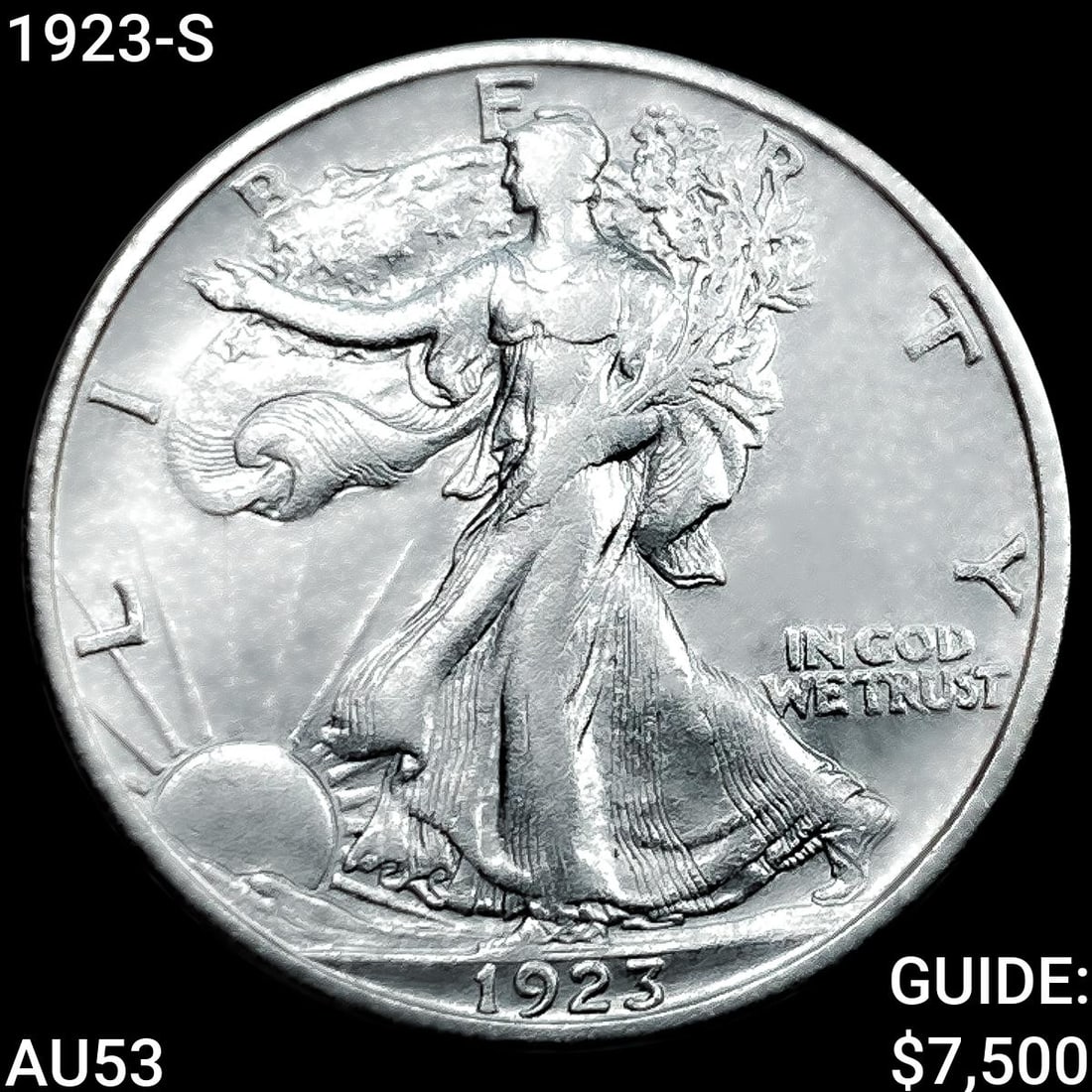 1923-S Walking Liberty Half Dollar CLOSELY UNCIRCULATED (1 of 2)