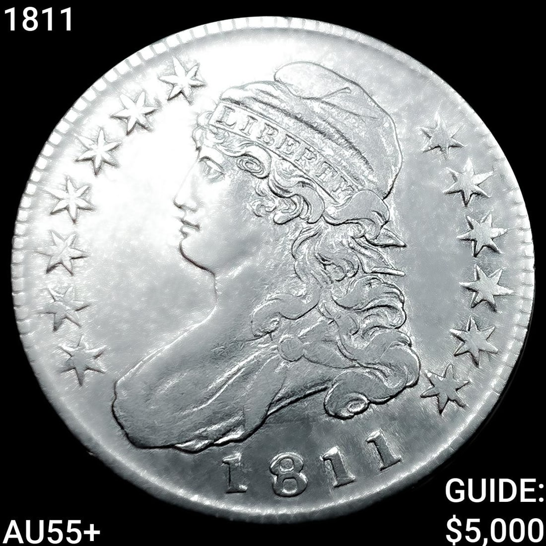 1811 Capped Bust Half Dollar HIGH GRADE+ (1 of 2)