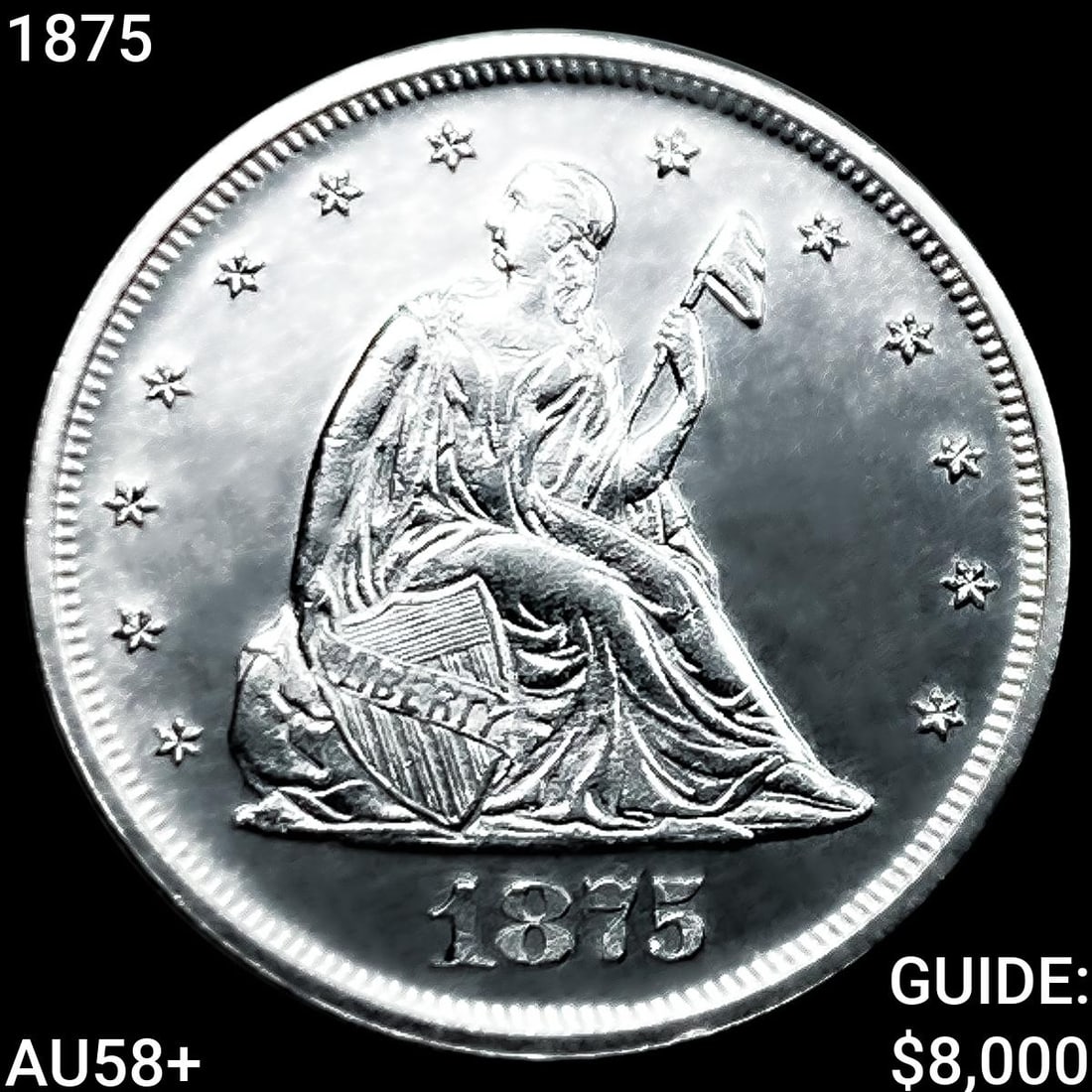 1875 Twenty Cent Piece CHOICE AU+ (1 of 2)