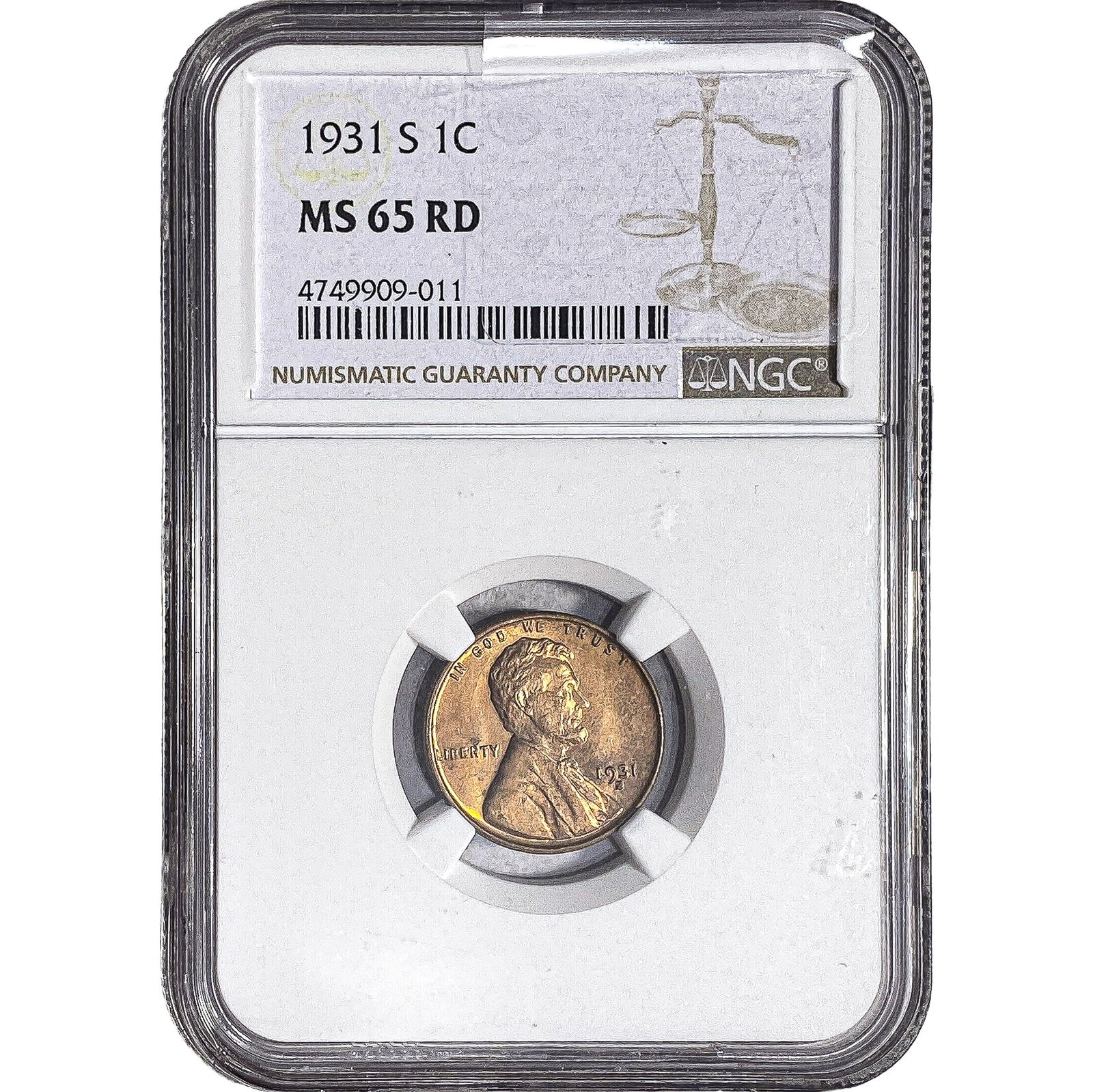 1931-S Wheat Cent NGC MS65 RD (1 of 2)