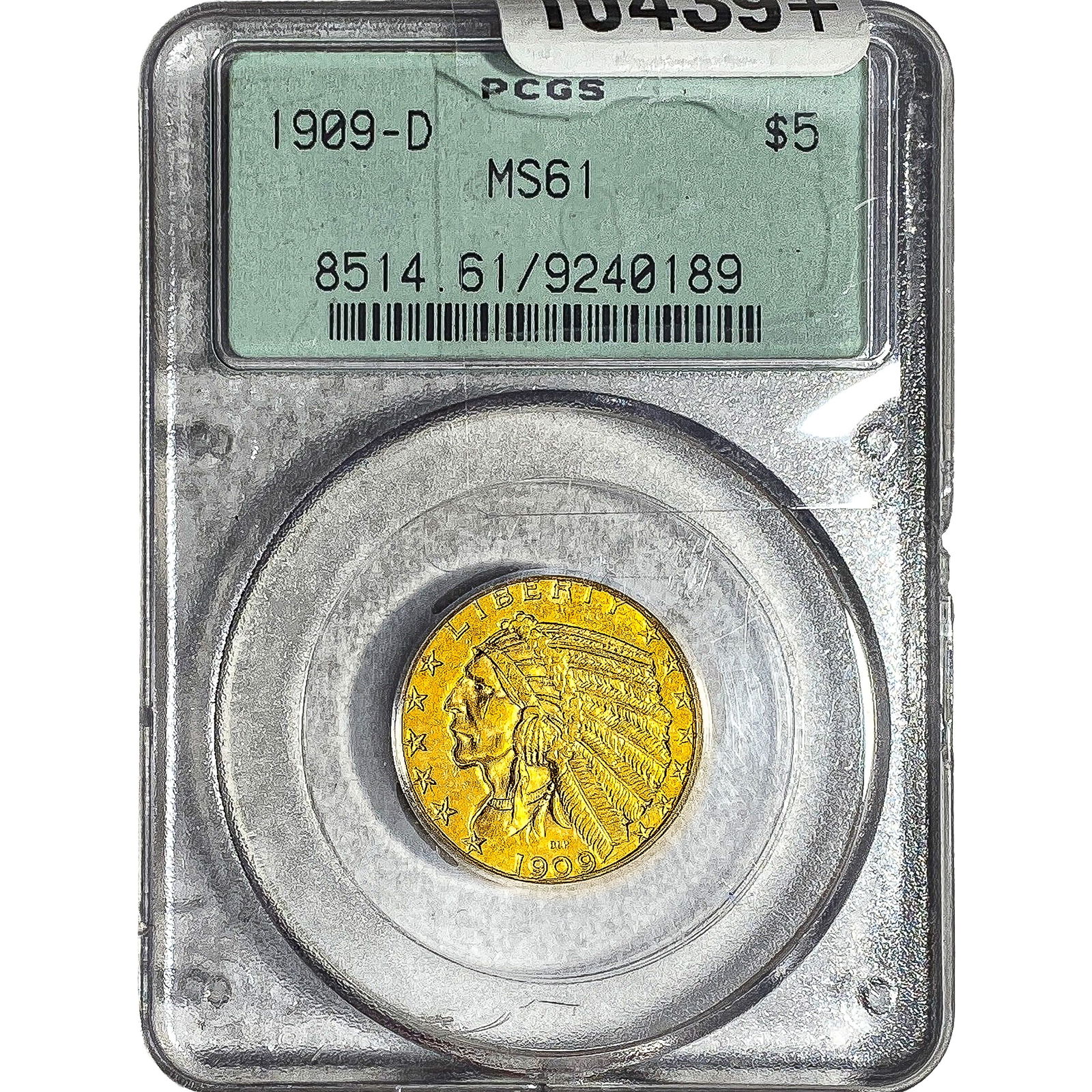 1909-D $5 Gold Half Eagle PCGS MS61 (1 of 2)
