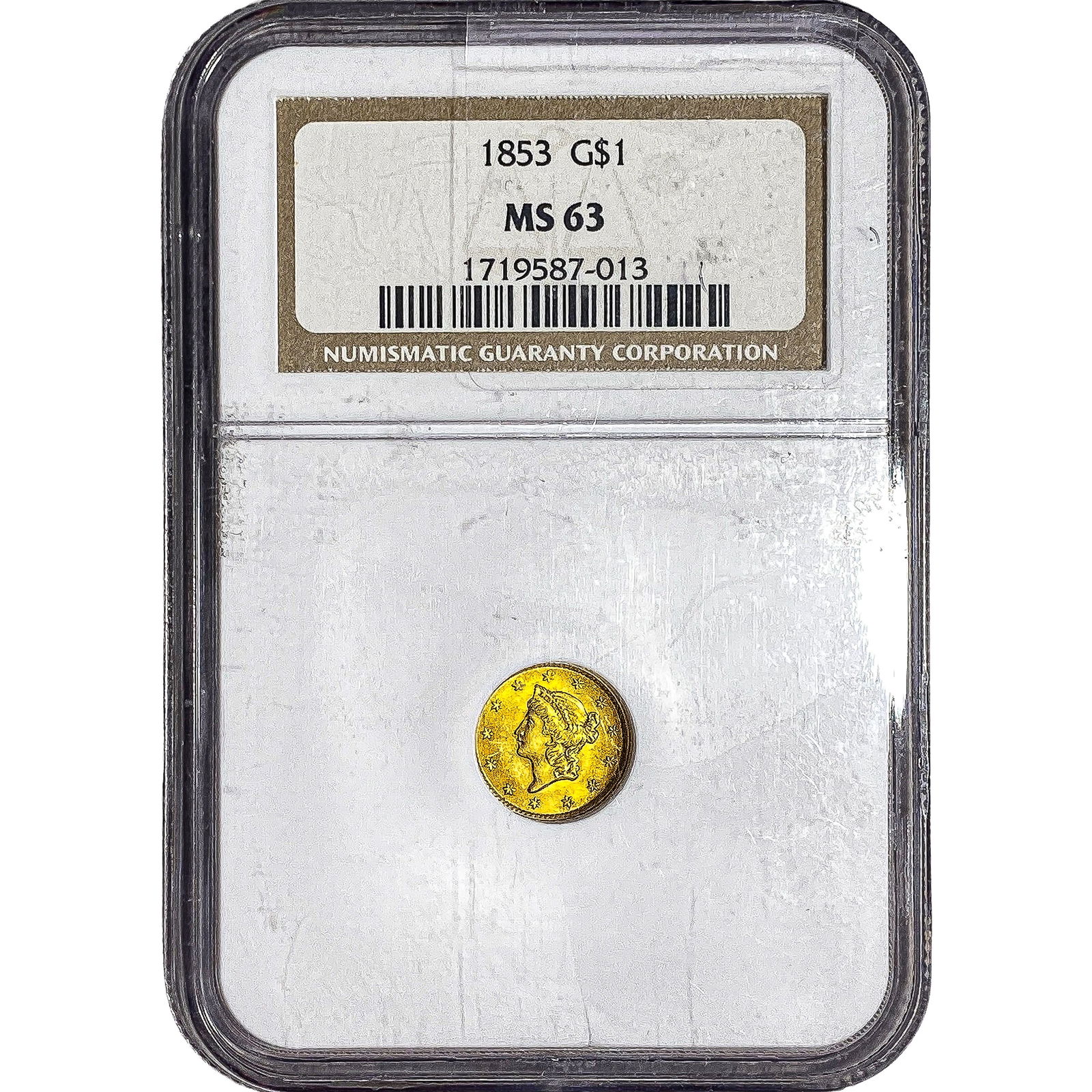 1853 Rare Gold Dollar NGC MS63 (1 of 2)
