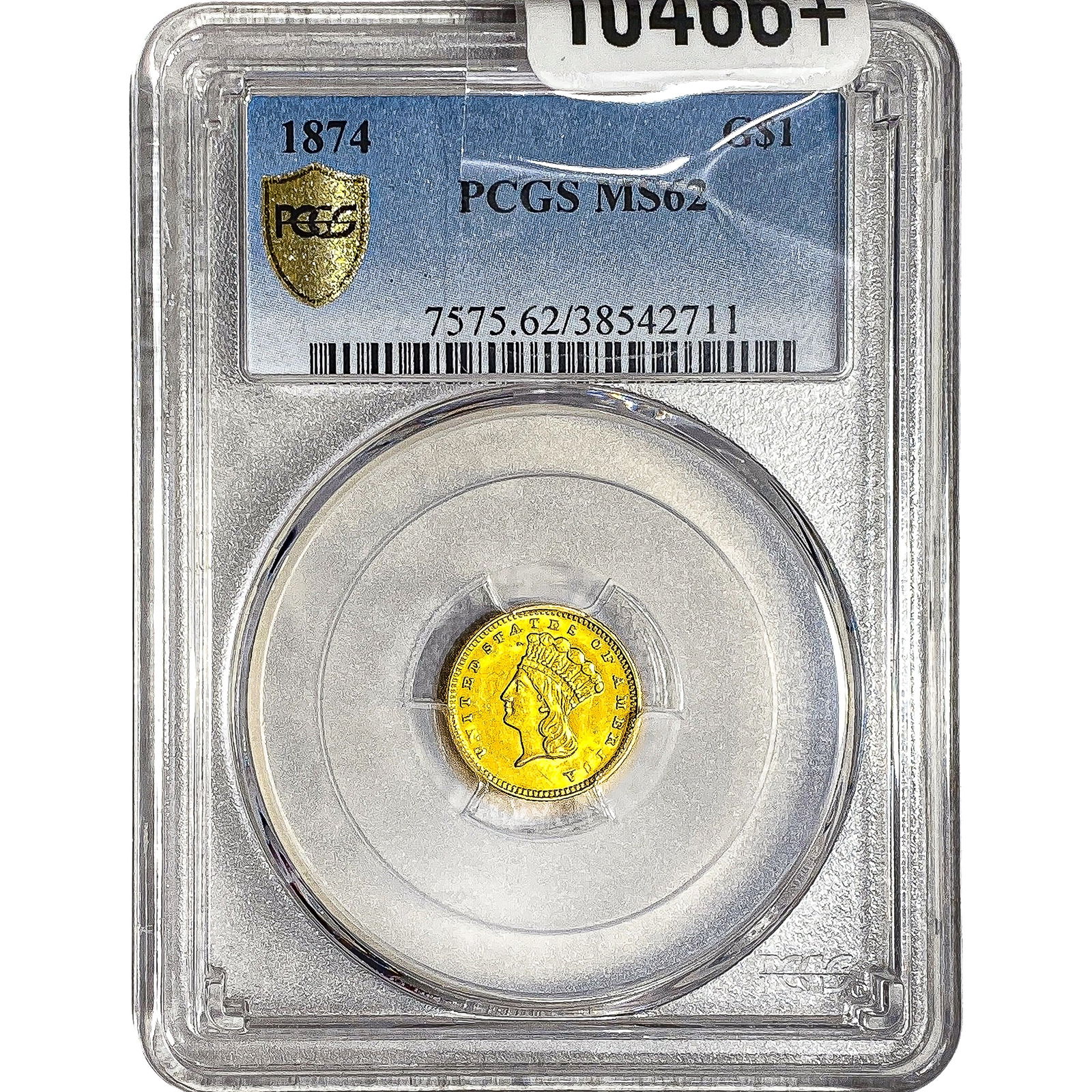 1874 Rare Gold Dollar PCGS MS62 (1 of 2)