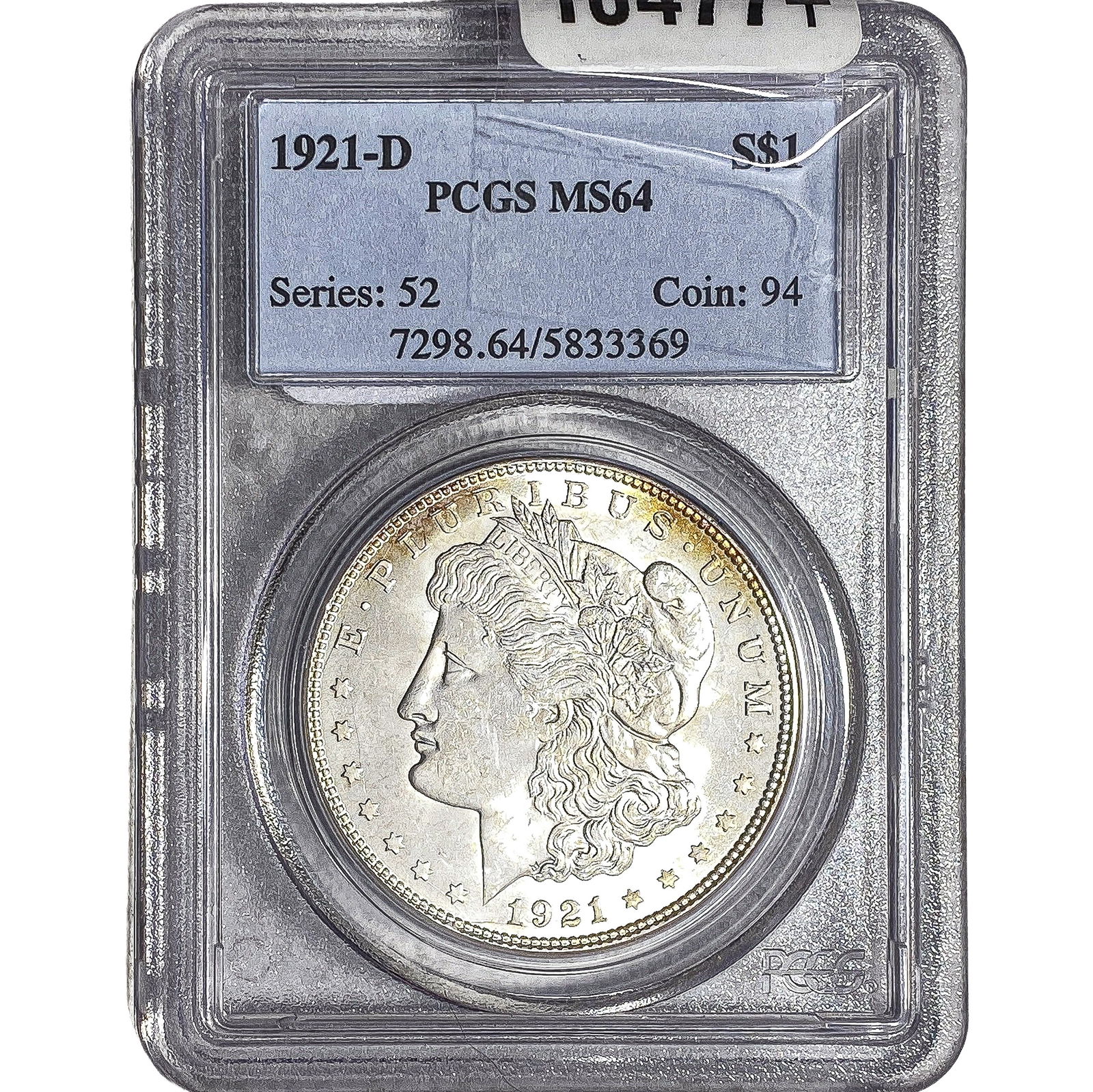 1921-D Morgan Silver Dollar PCGS MS64: 1921-D Morgan Silver Dollar PCGS MS64