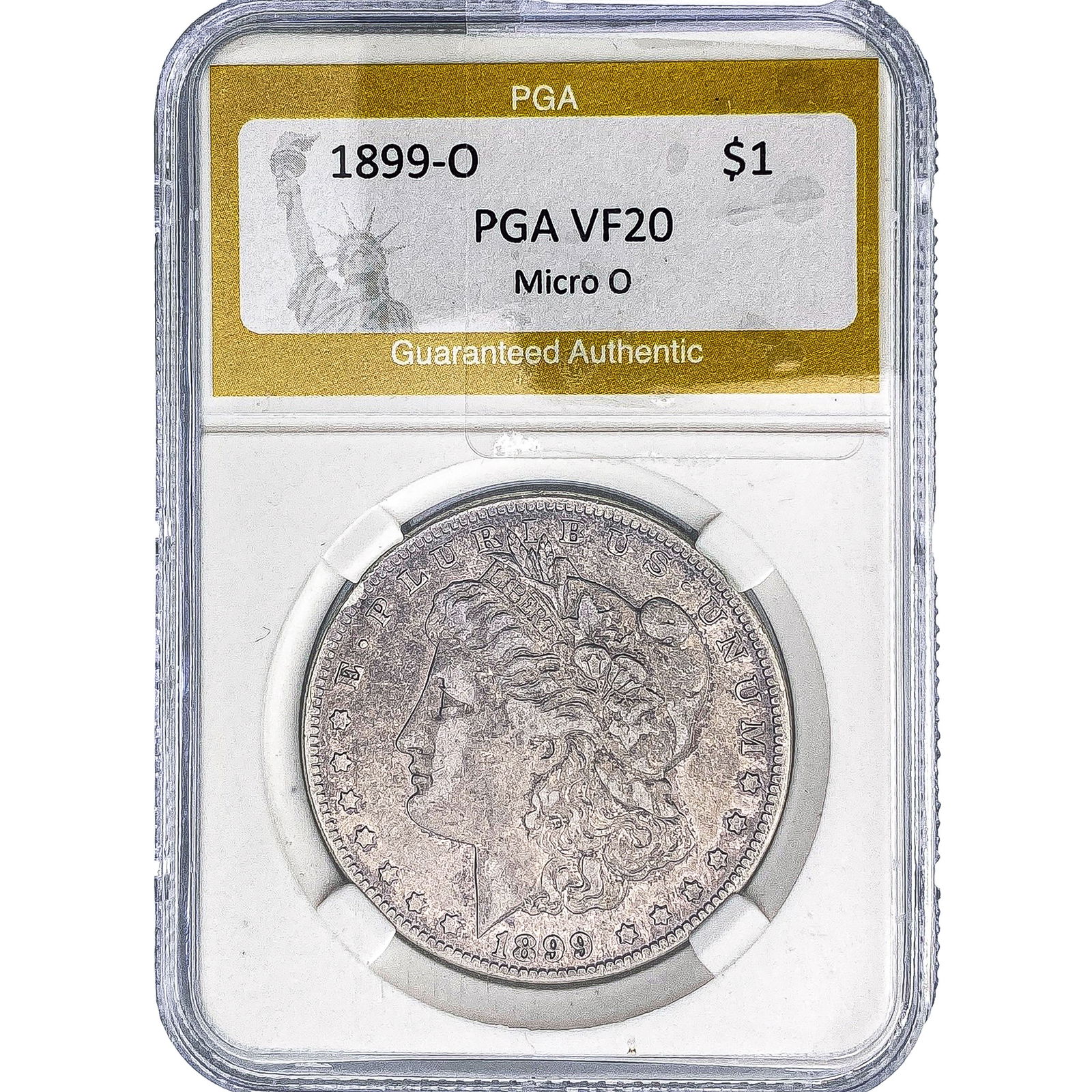 1899-O Morgan Silver Dollar PGA VF20 Micro O: 1899-O Morgan Silver Dollar PGA VF20 Micro O