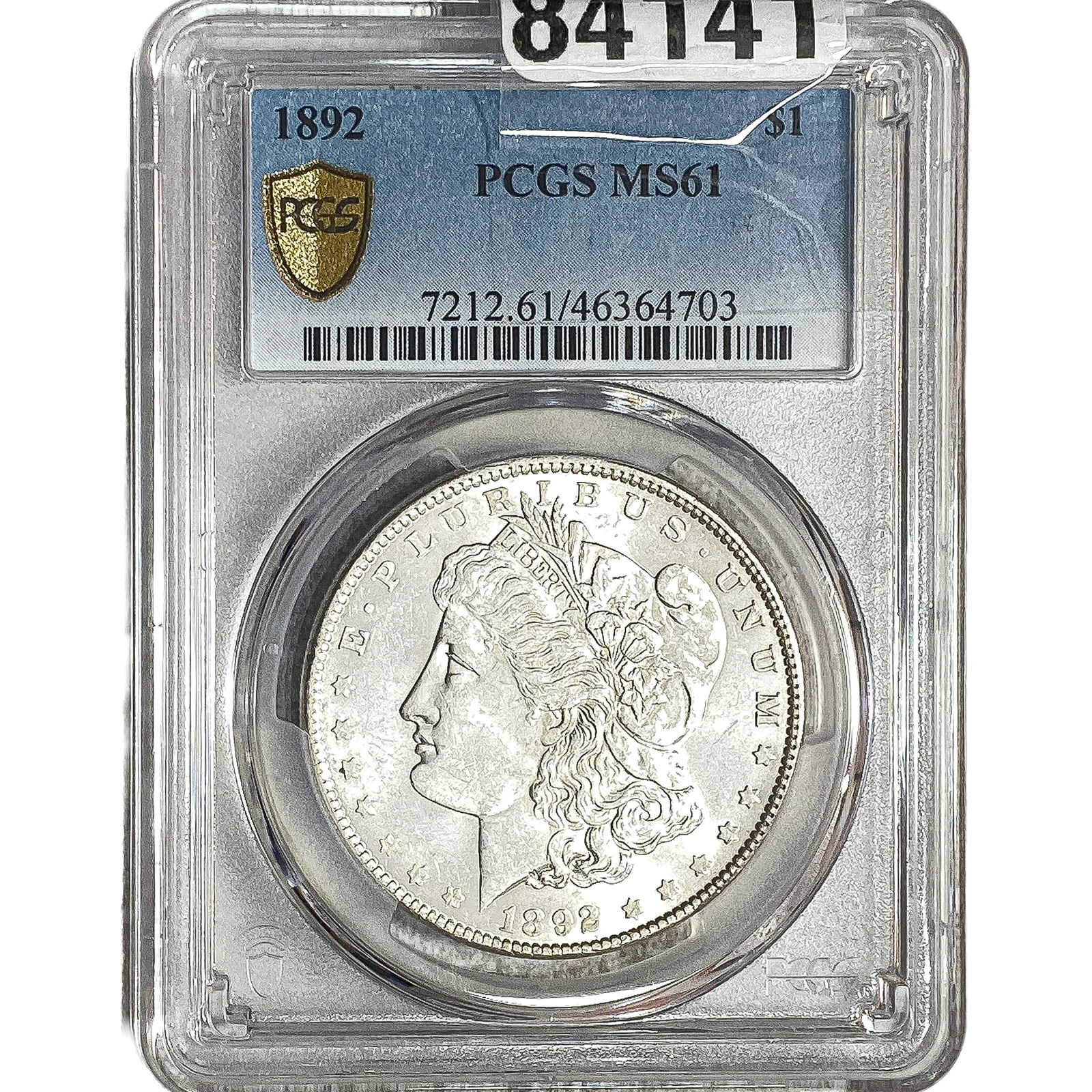 1892 Morgan Silver Dollar PCGS MS61: 1892 Morgan Silver Dollar PCGS MS61
