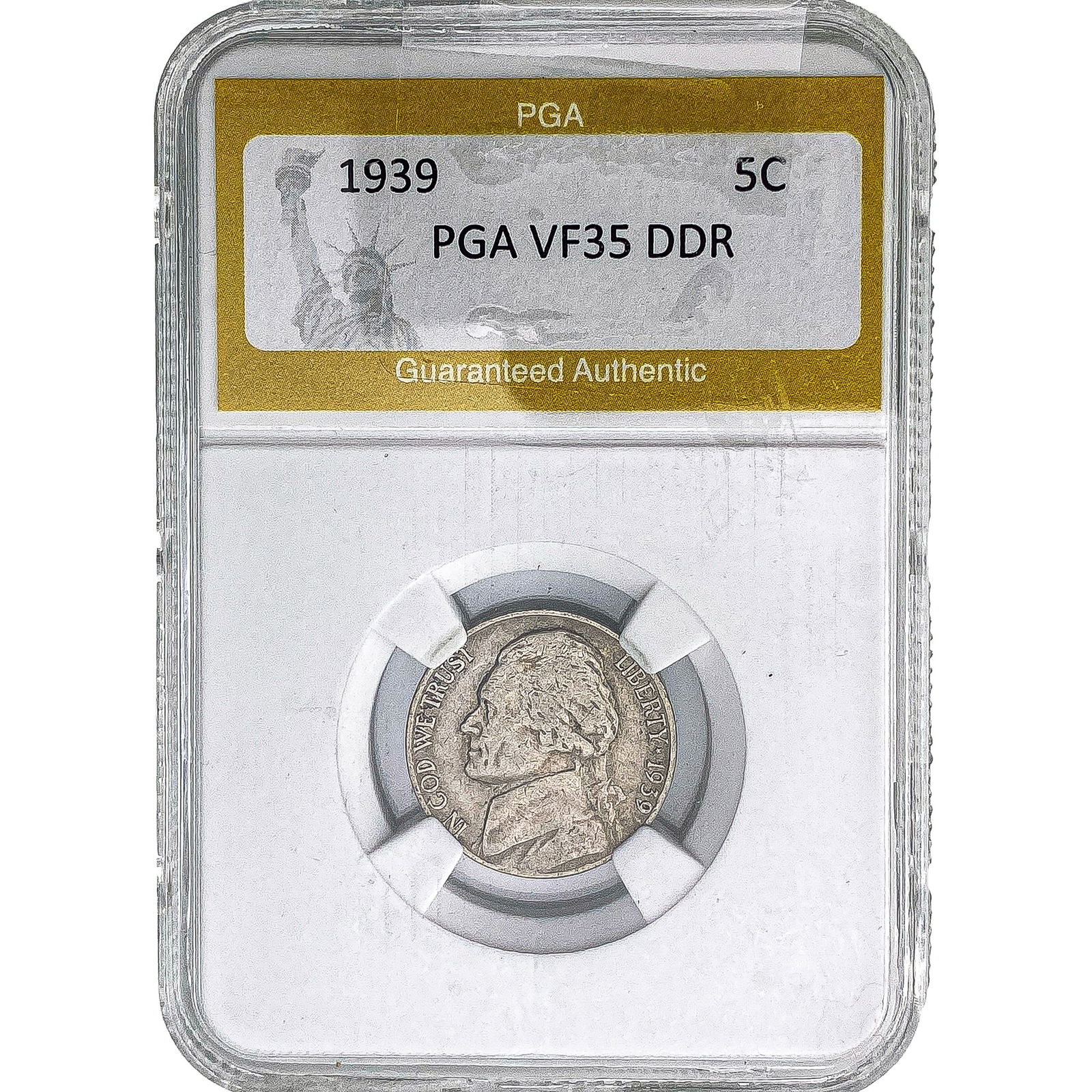 1939 Jefferson Nickel PGA VF35 DDR: 1939 Jefferson Nickel PGA VF35 DDR