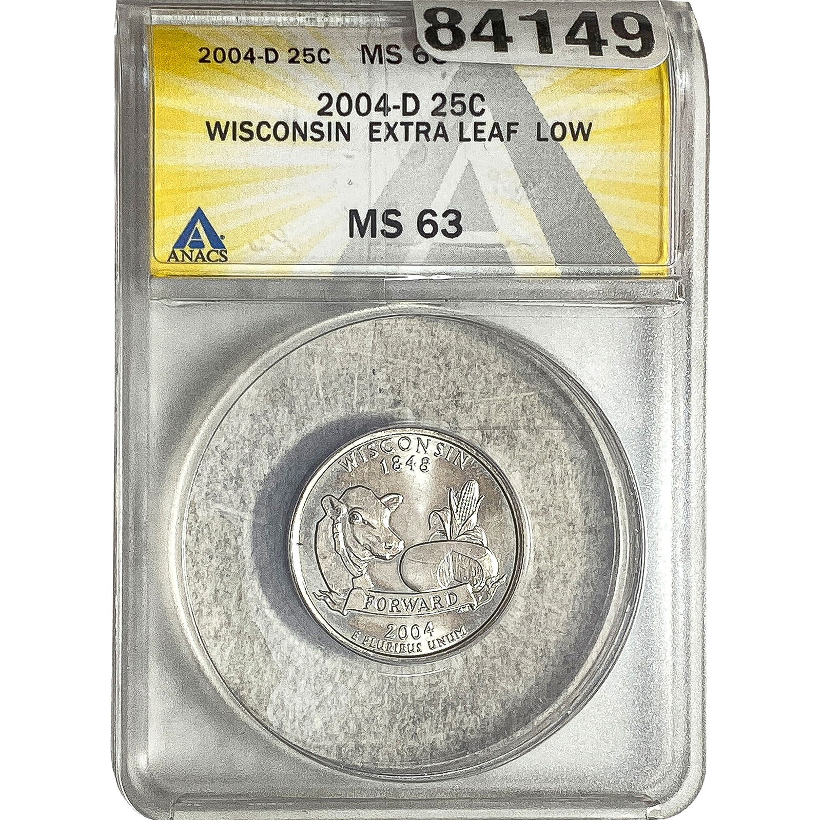 2004-D Washington Silver Quarter ANACS MS63 WI: 2004-D Washington Silver Quarter ANACS MS63 WI