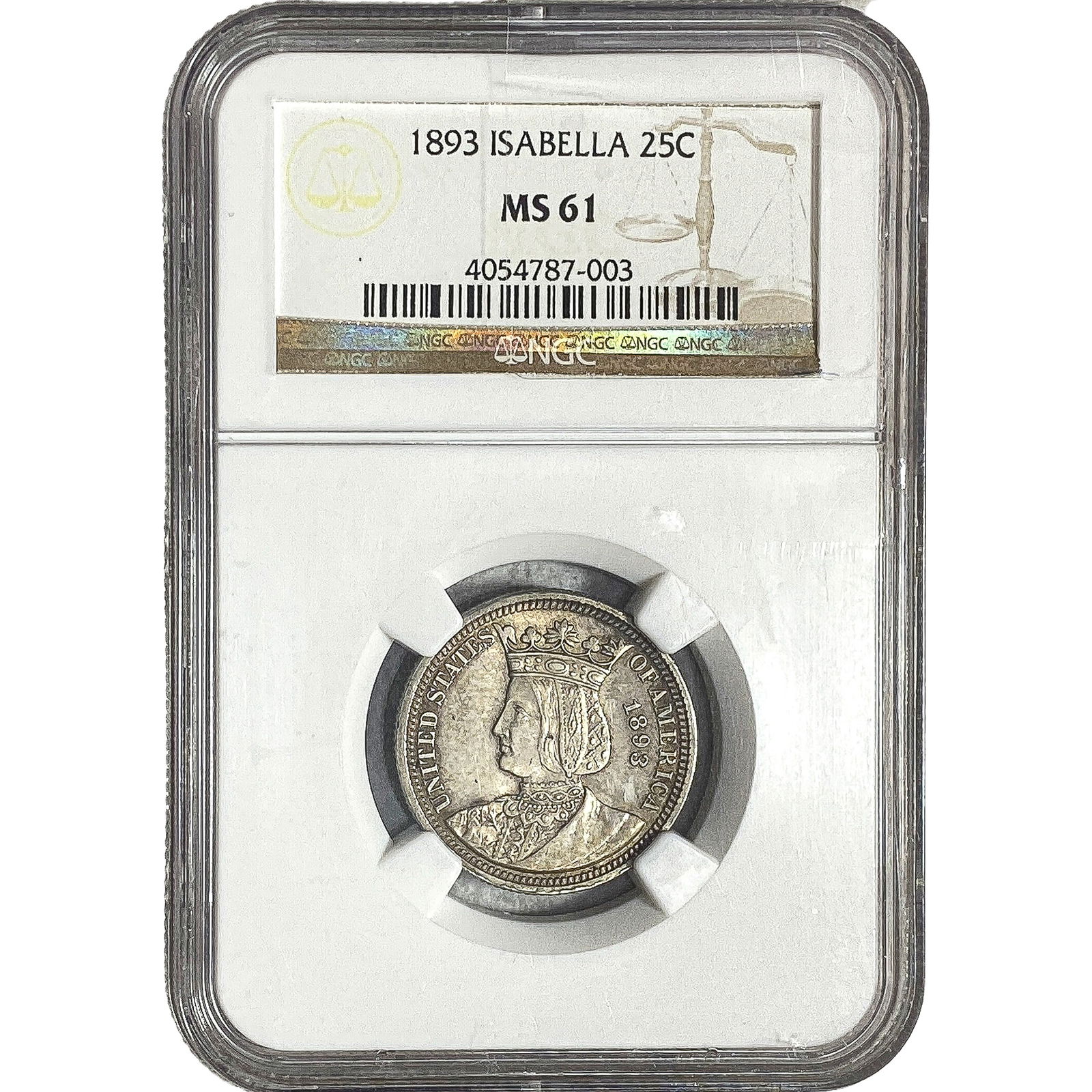 1893 Isabella Silver Quarter NGC MS61 (1 of 2)