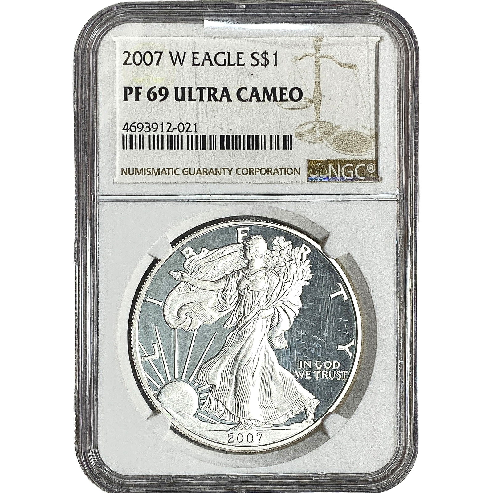 2007-W Silver Eagle NGC PF69 Ultra Cameo (1 of 2)