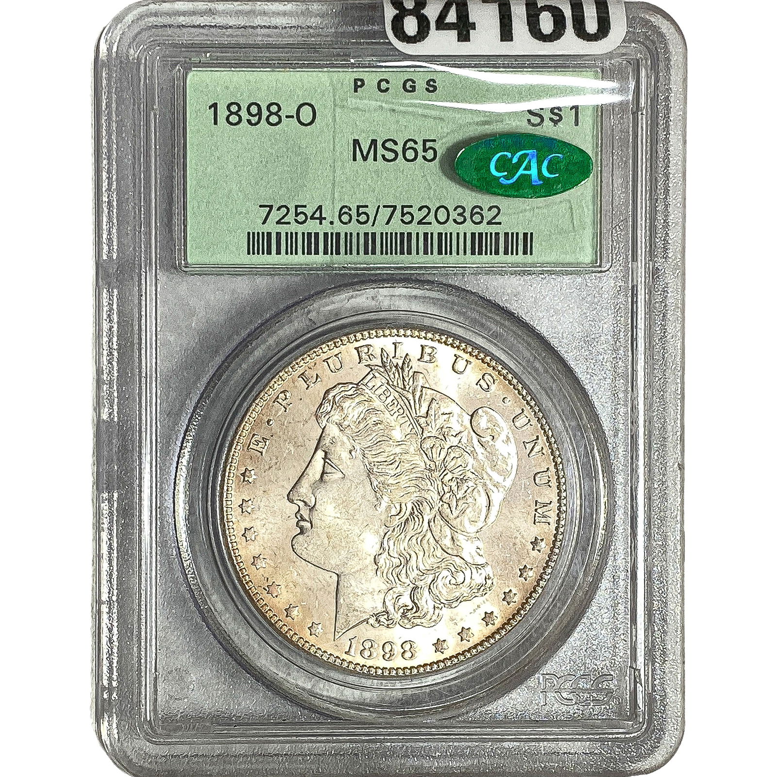 1898-O CAC Morgan Silver Dollar PCGS MS65: 1898-O CAC Morgan Silver Dollar PCGS MS65