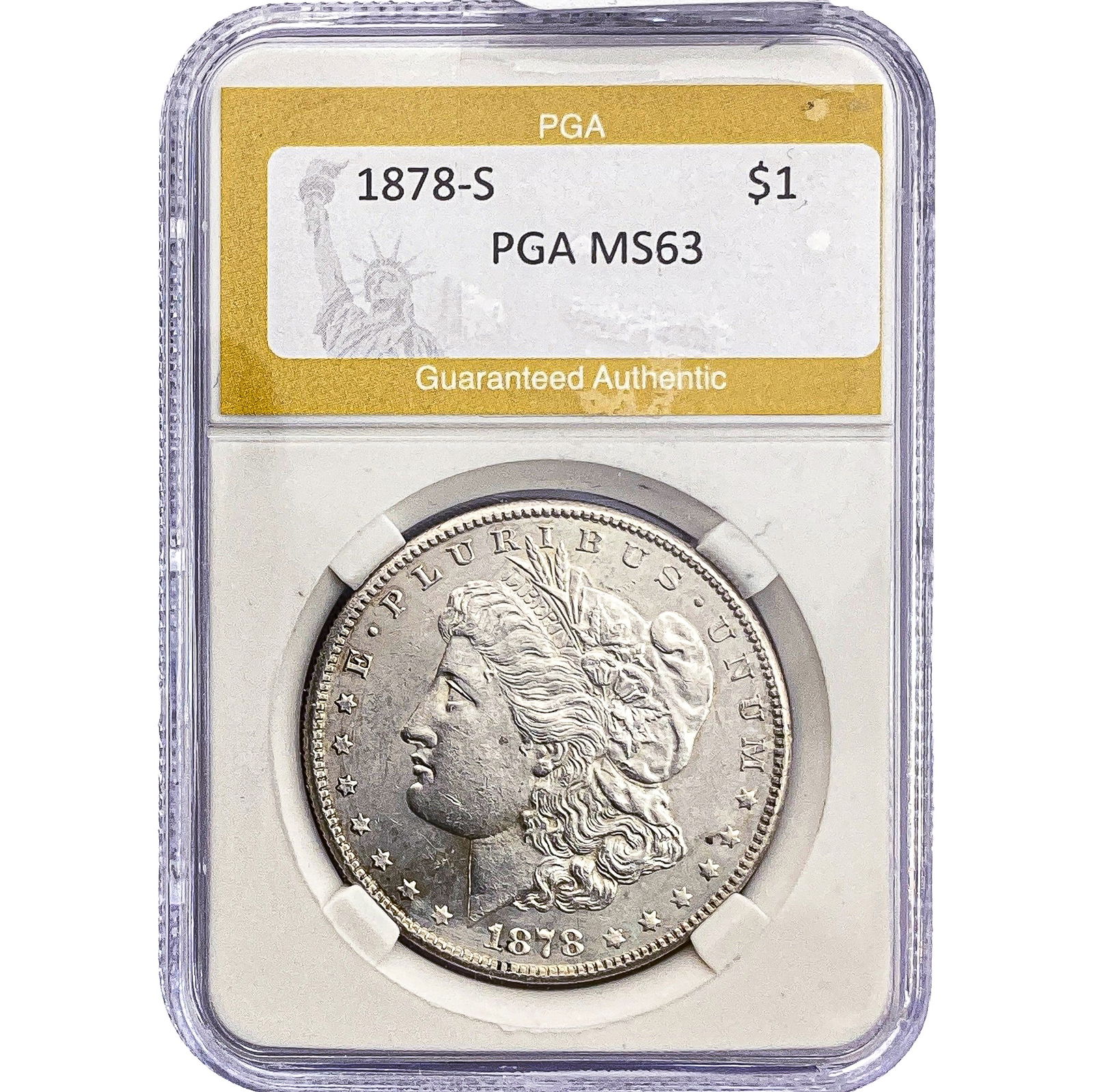 1878-S Morgan Silver Dollar PGA MS63: 1878-S Morgan Silver Dollar PGA MS63