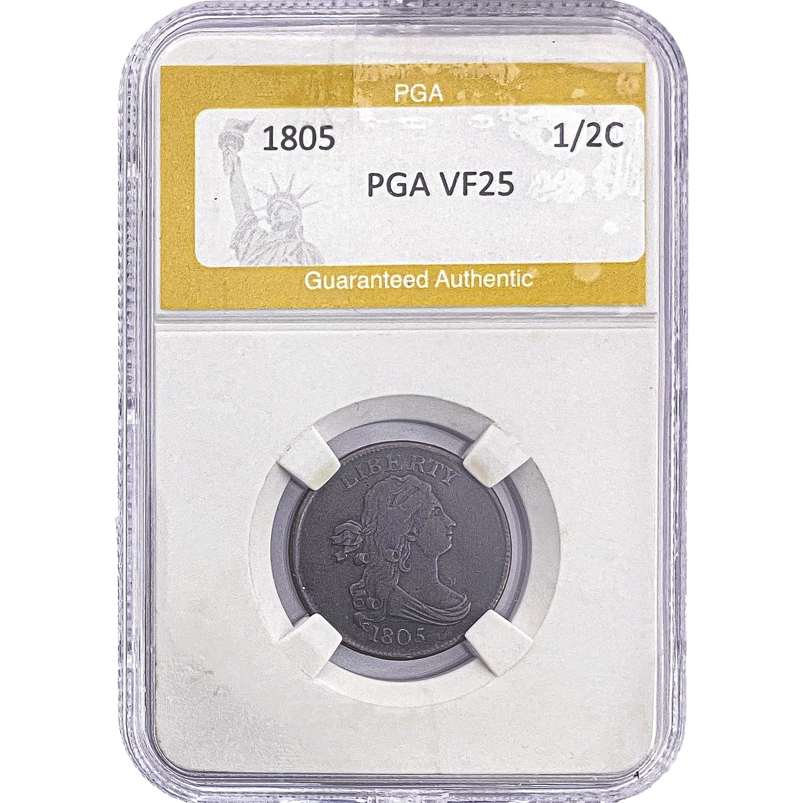 1805 Draped Bust Half Cent PGA VF25 (1 of 2)