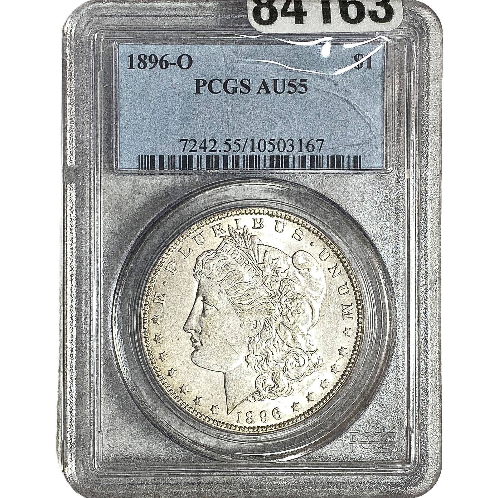 1896-O Morgan Silver Dollar PCGS AU55: 1896-O Morgan Silver Dollar PCGS AU55