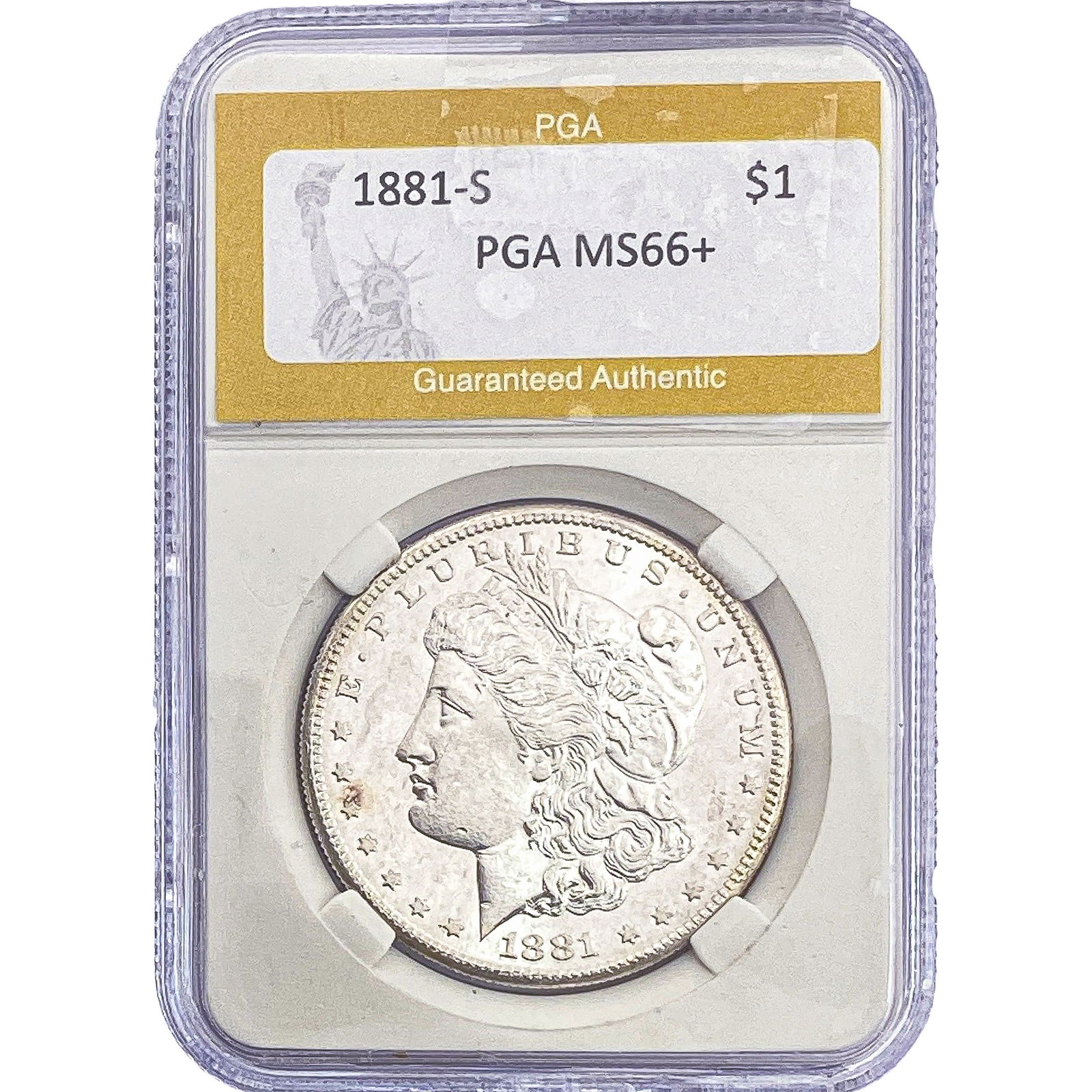 1881-S Morgan Silver Dollar PGA MS66+: 1881-S Morgan Silver Dollar PGA MS66+