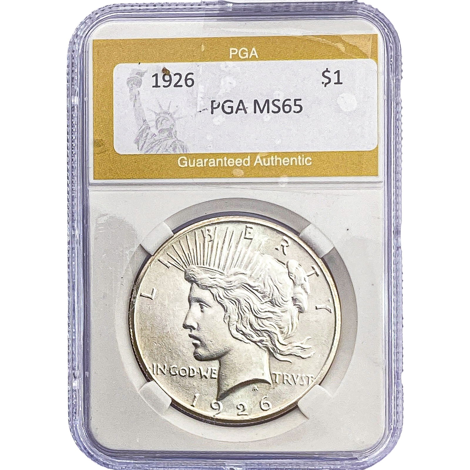 1926 Silver Peace Dollar PGA MS65: 1926 Silver Peace Dollar PGA MS65