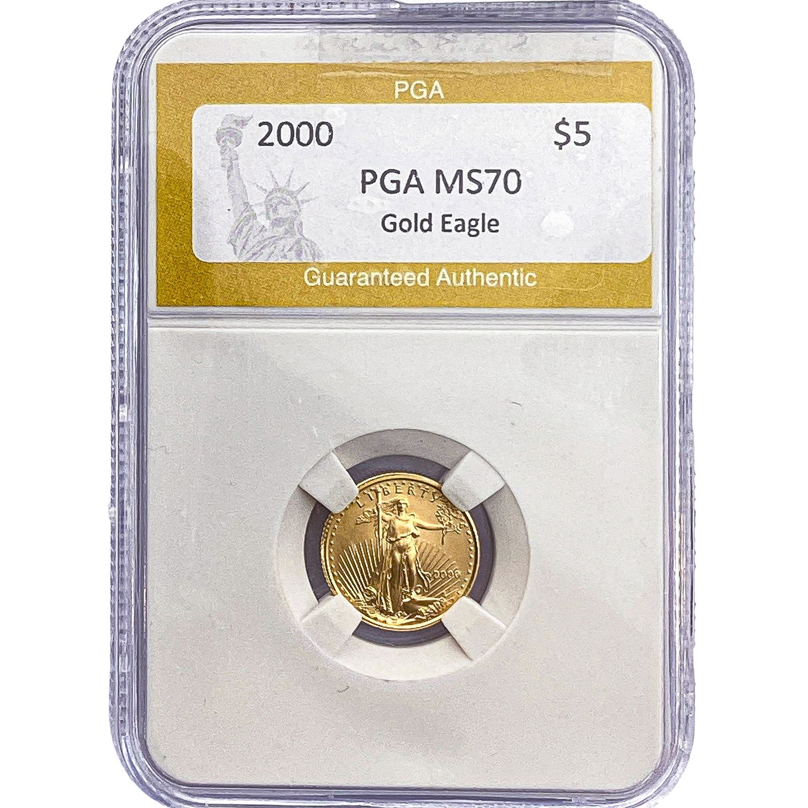 2000 1/10oz $5 Gold Eagle PGA MS70: 2000 1/10oz $5 Gold Eagle PGA MS70